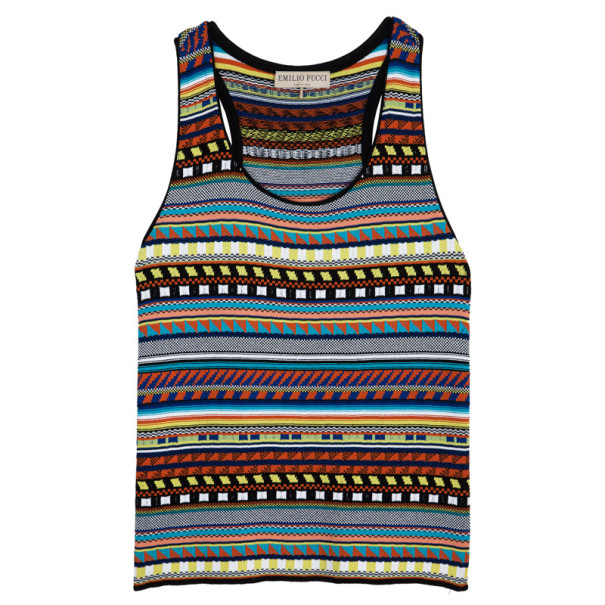 Pre Owned Emilio Pucci Printed Sleeveless Top L