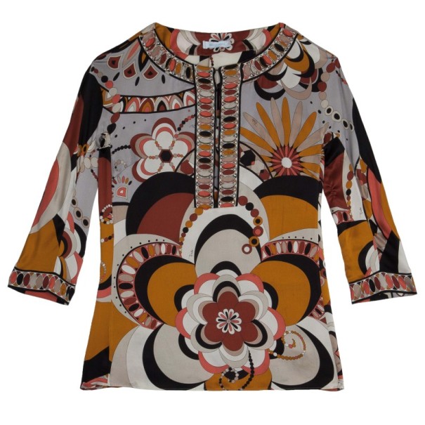 مملوكة مسبقًا Emilio Pucci Printed Silk Shirt S