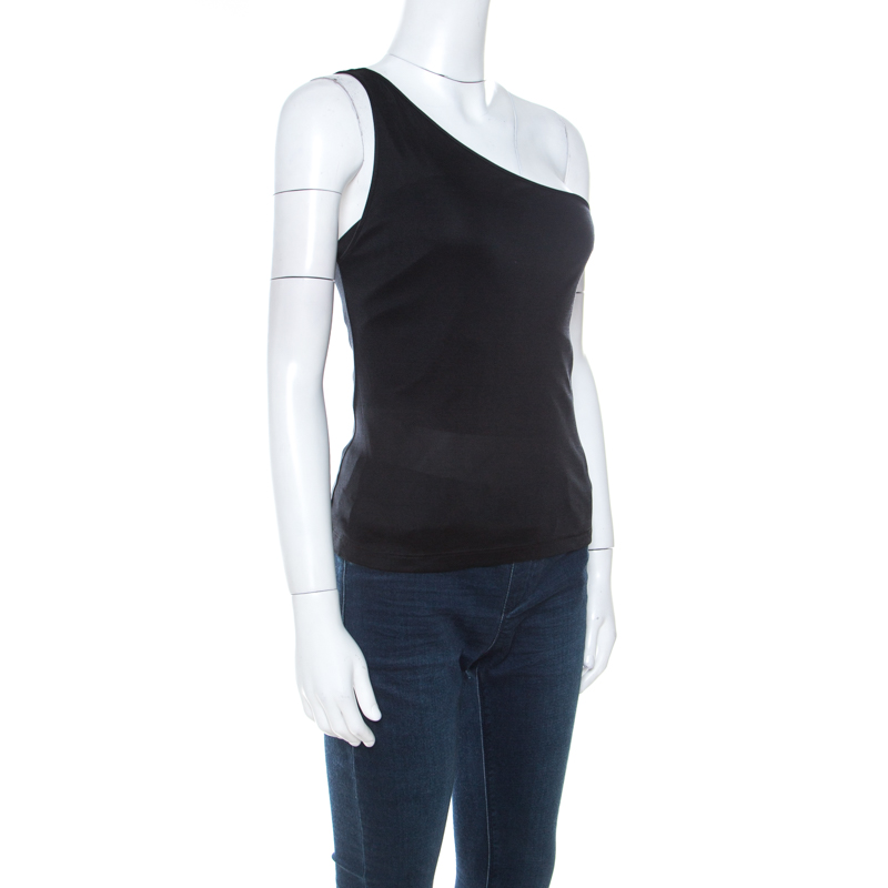 

Emilio Pucci Black Silk Jersey One Shoulder Top