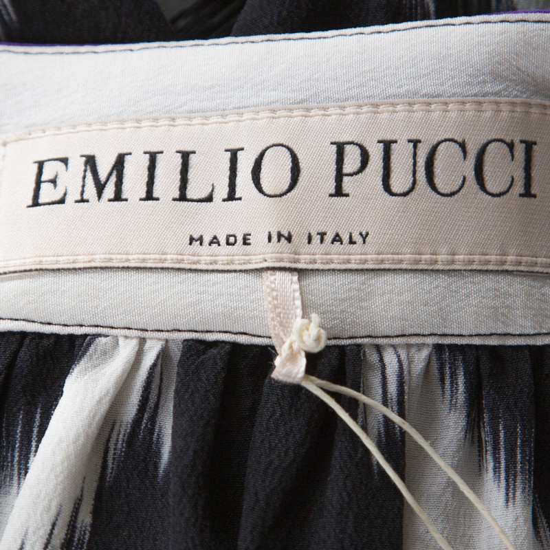 Pre-owned Emilio Pucci Multicolor Printed Silk Blouse M