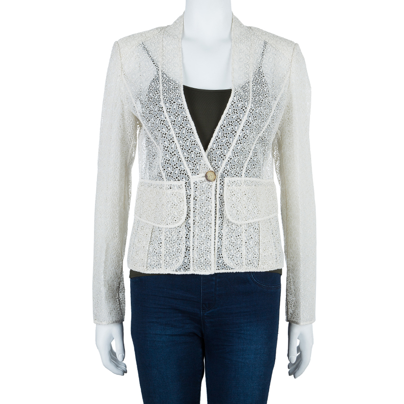 

Emilio Pucci White Eyelet Jacket