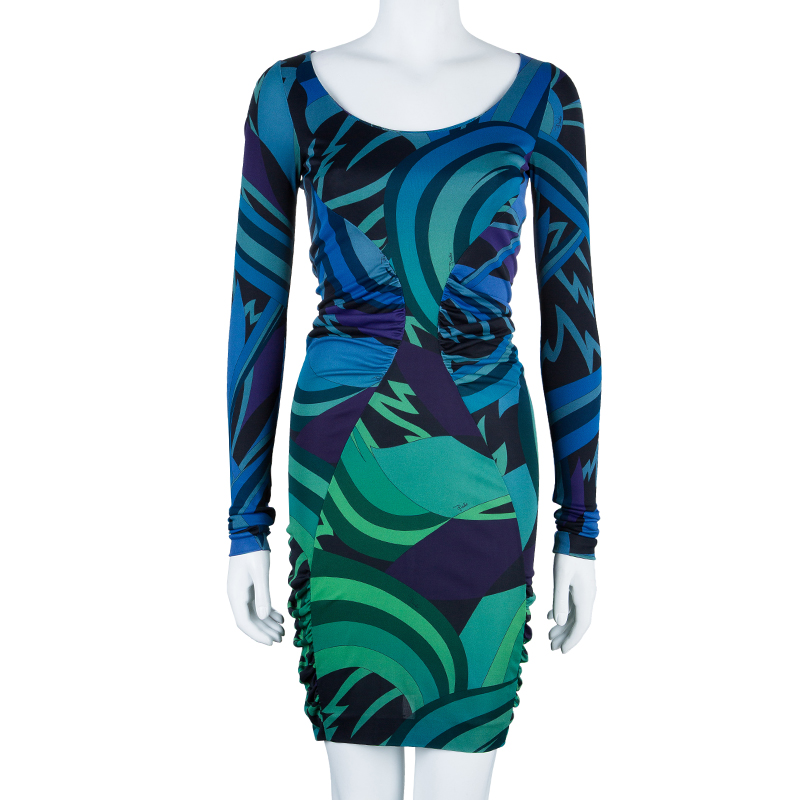 

Emilio Pucci Printed Long Sleeve Dress, Multicolor