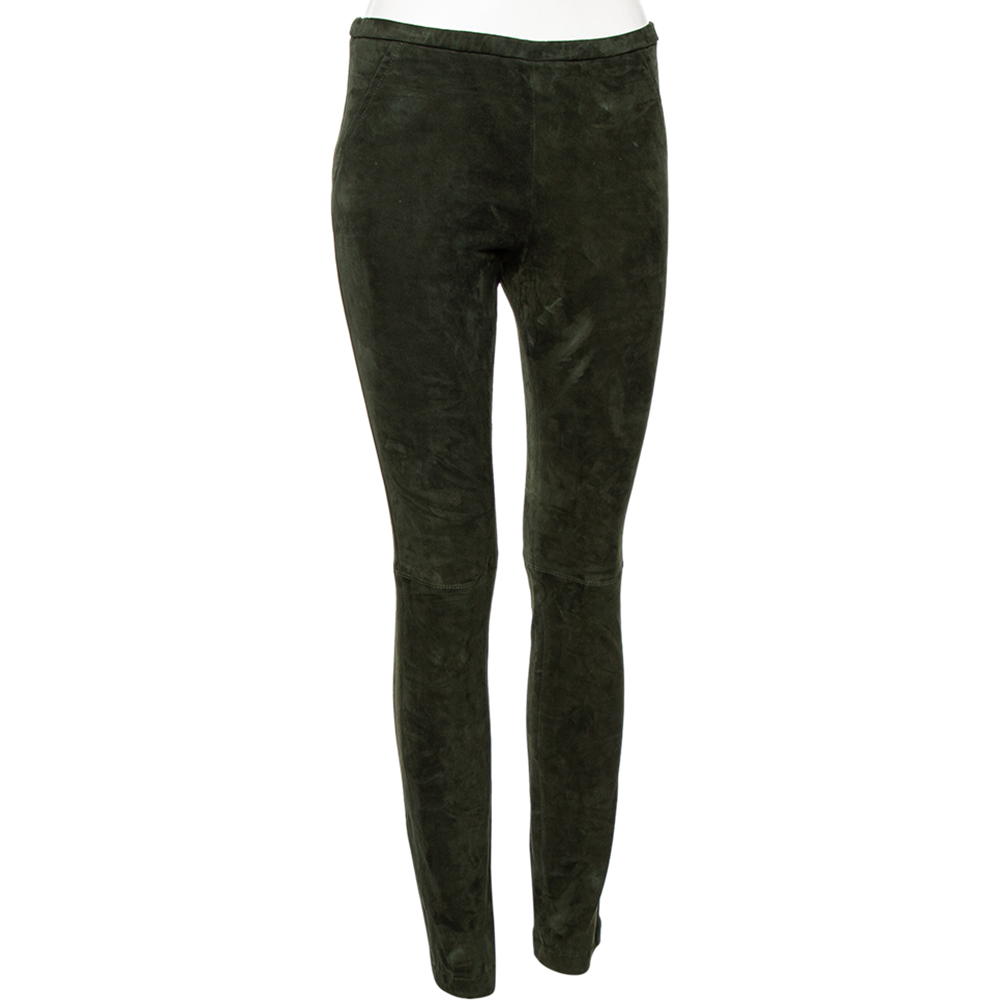 

Emilio Pucci Green Suede Tapered Leg Trousers