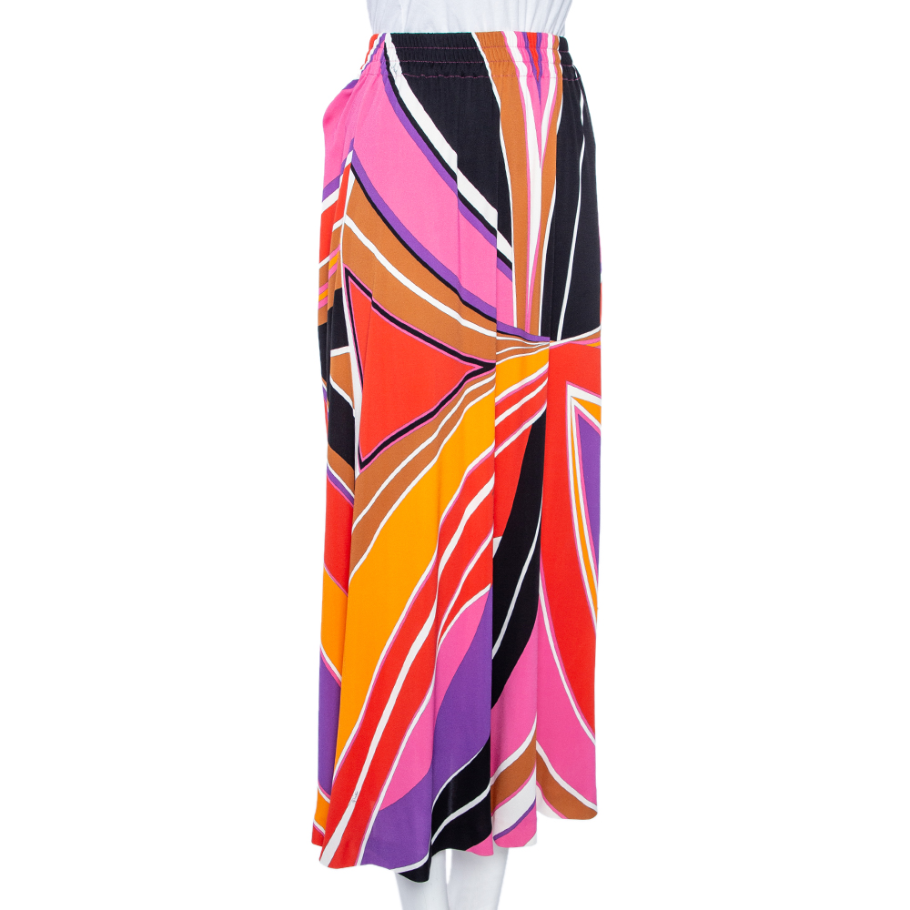 

Emilio Pucci Multicolored Printed Jersey Midi Skirt, Multicolor