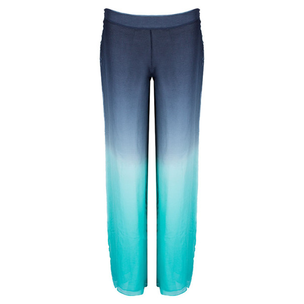 Pre Owned Emilio Pucci Degrade Silk Chiffon Wide Leg Trousers M