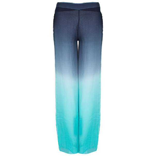 Pre Owned Emilio Pucci Degrade Silk Chiffon Wide Leg Trousers M