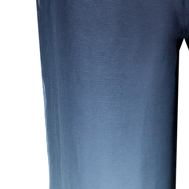 Pre Owned Emilio Pucci Degrade Silk Chiffon Wide Leg Trousers M