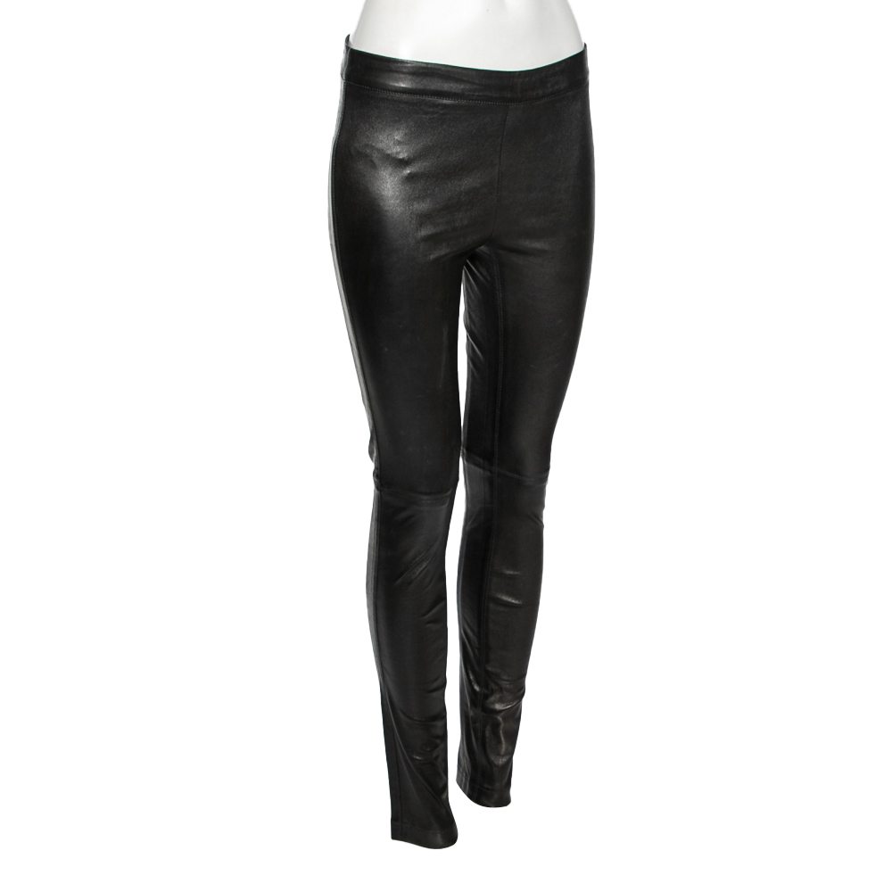 

Emilio Pucci Black Leather Fitted Pants