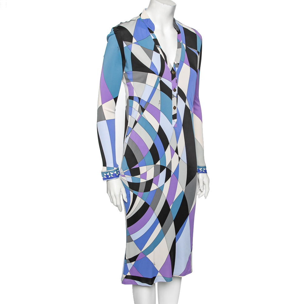 

Emilio Pucci Multicolor Printed Jersey Midi Dress