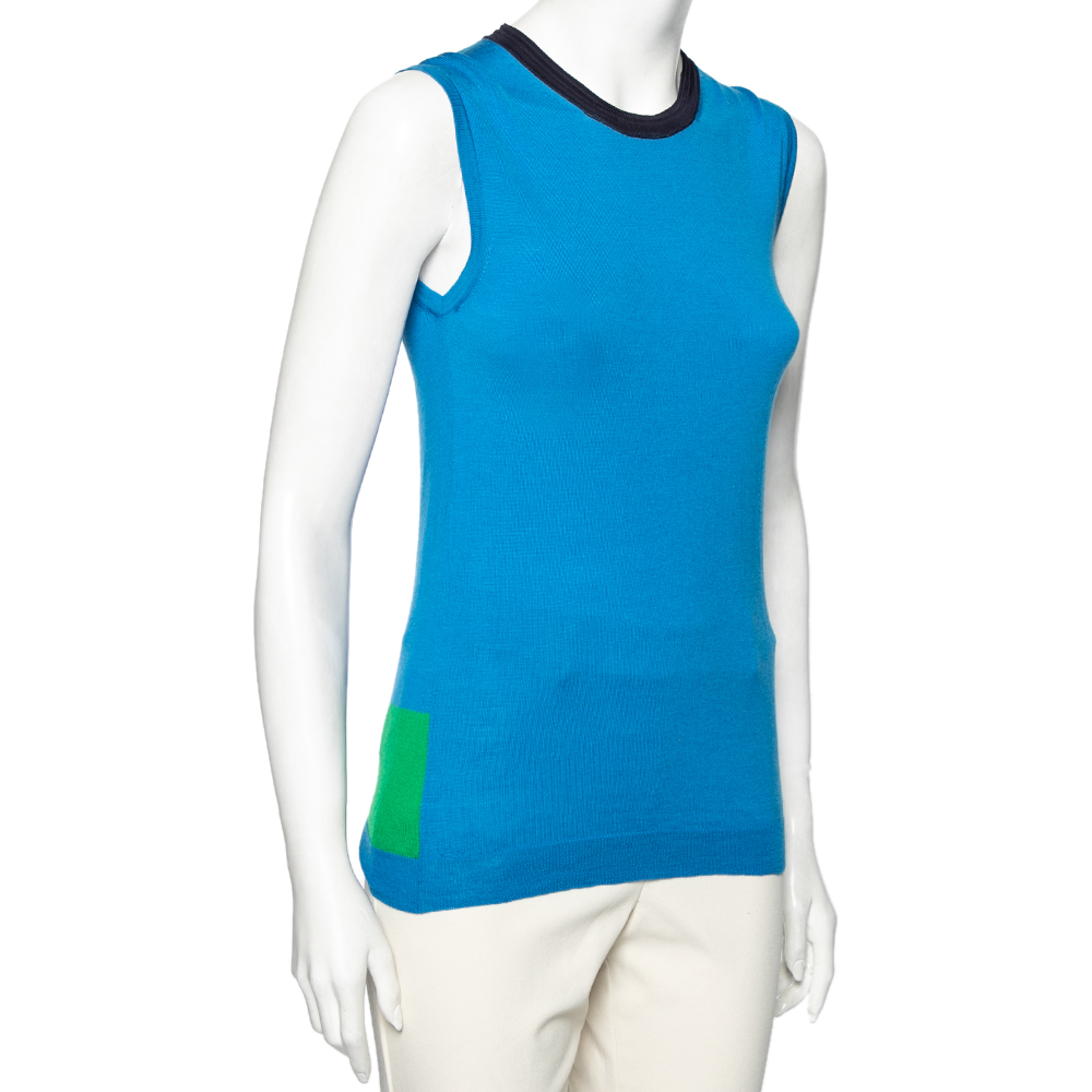 

Emilio Pucci Blue and Green Knit Sleeveless Top