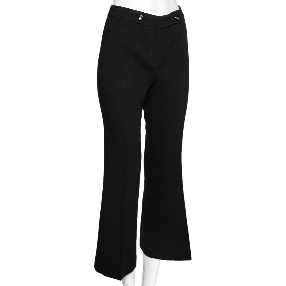 

Emilio Pucci Black Wool Flared Leg Trousers