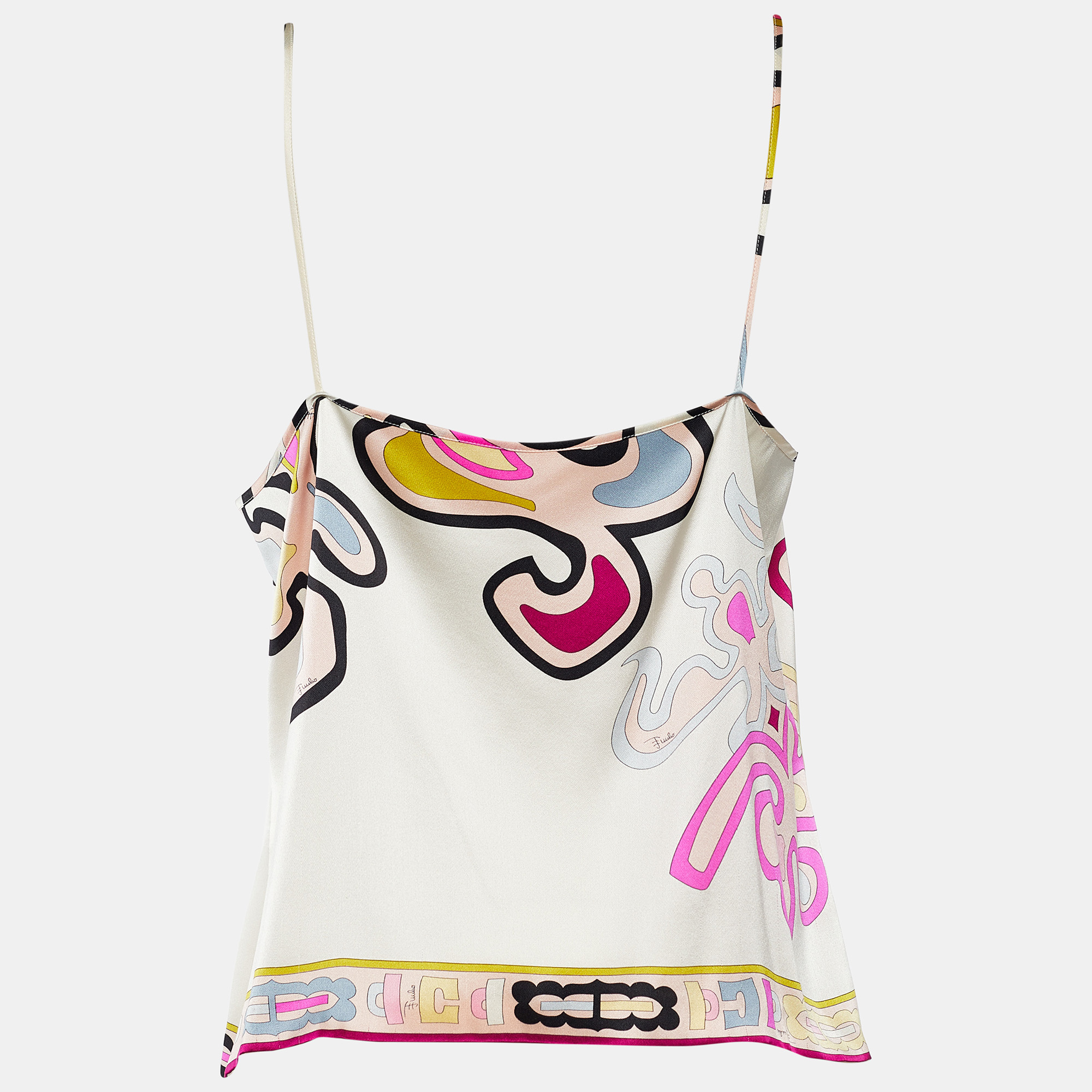 

Emilio Pucci Cream Printed Silk Sleeveless Top