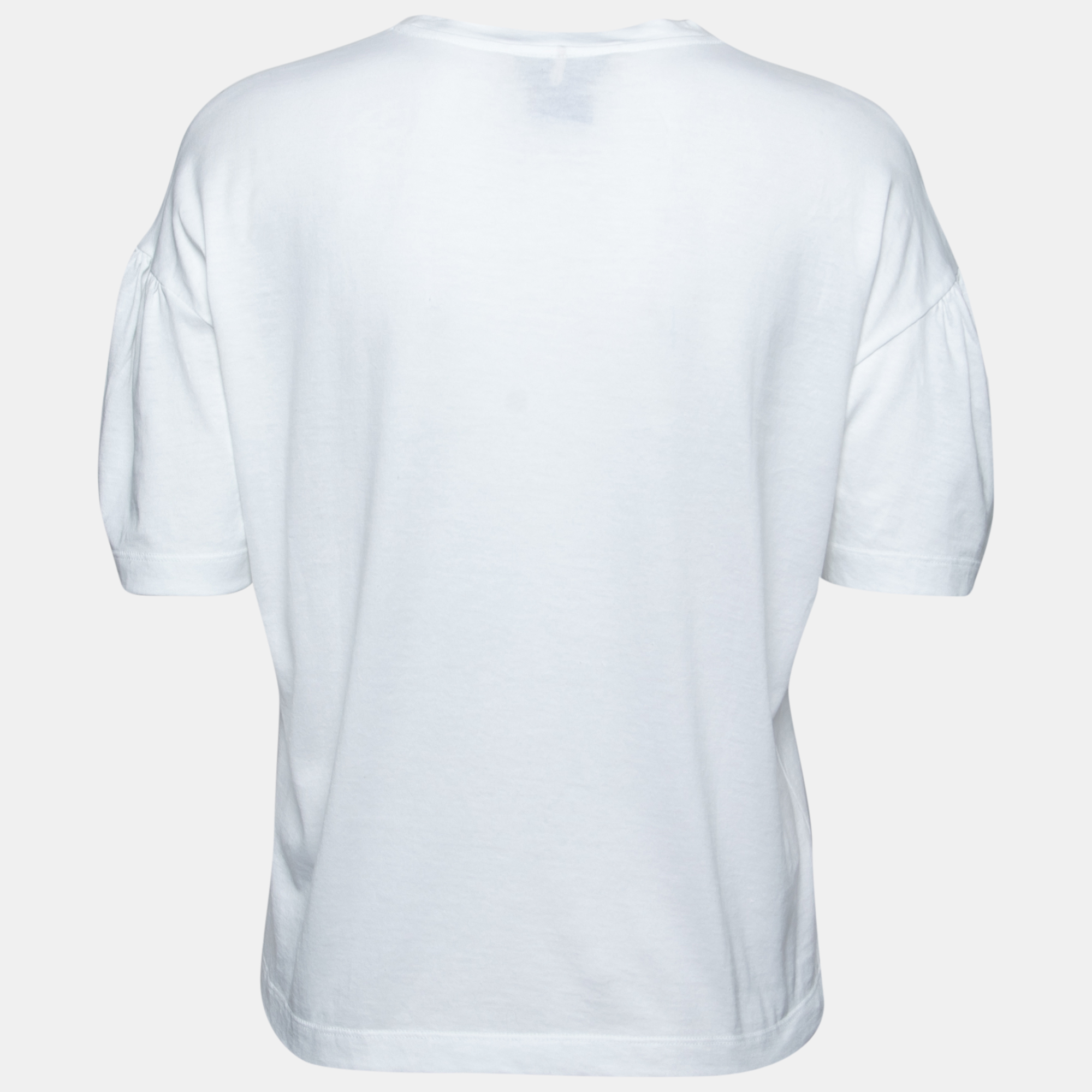 

Emilio Pucci White Logo Printed Cotton Short Sleeve T-Shirt