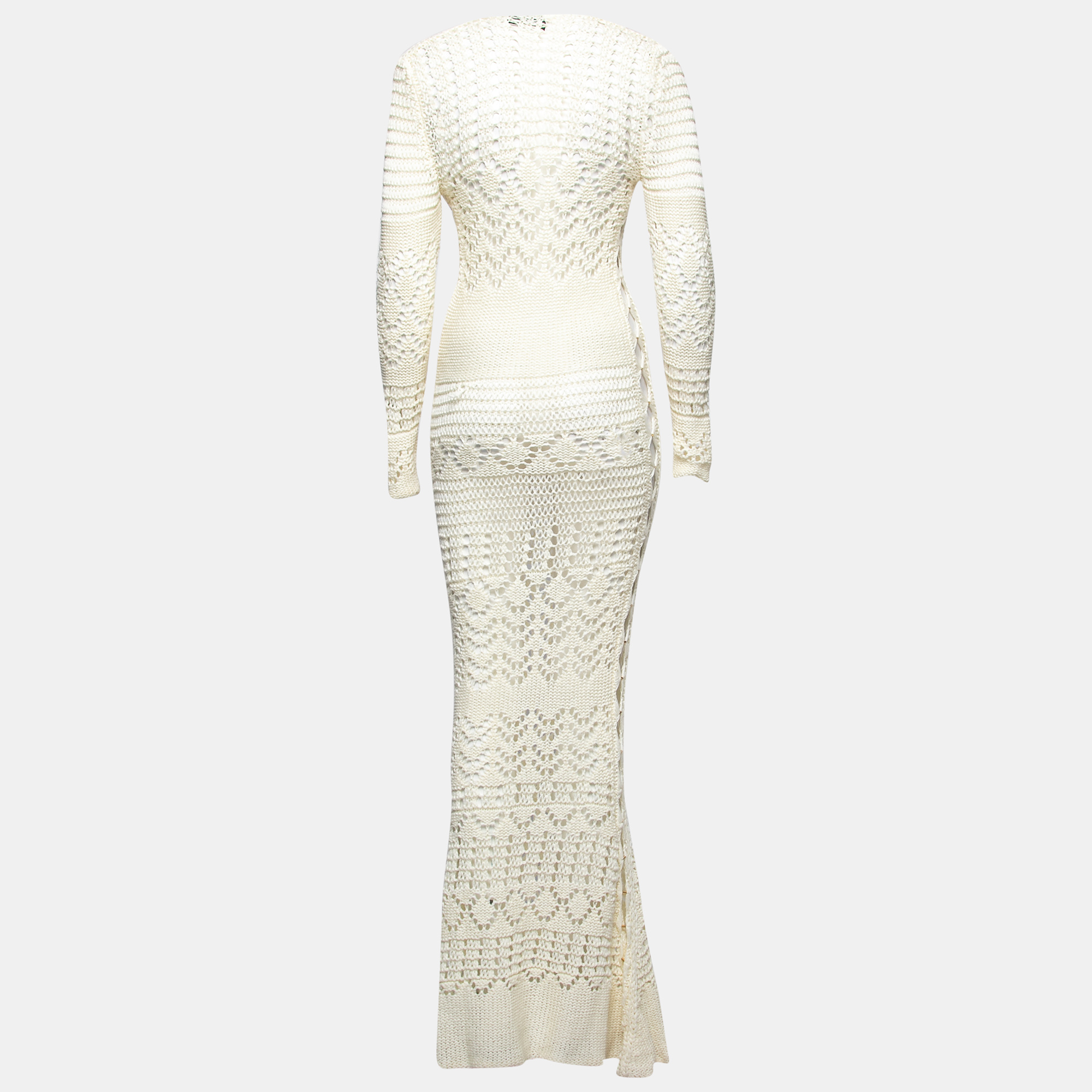 

Emilio Pucci Cream Cotton Crochet Long Dress