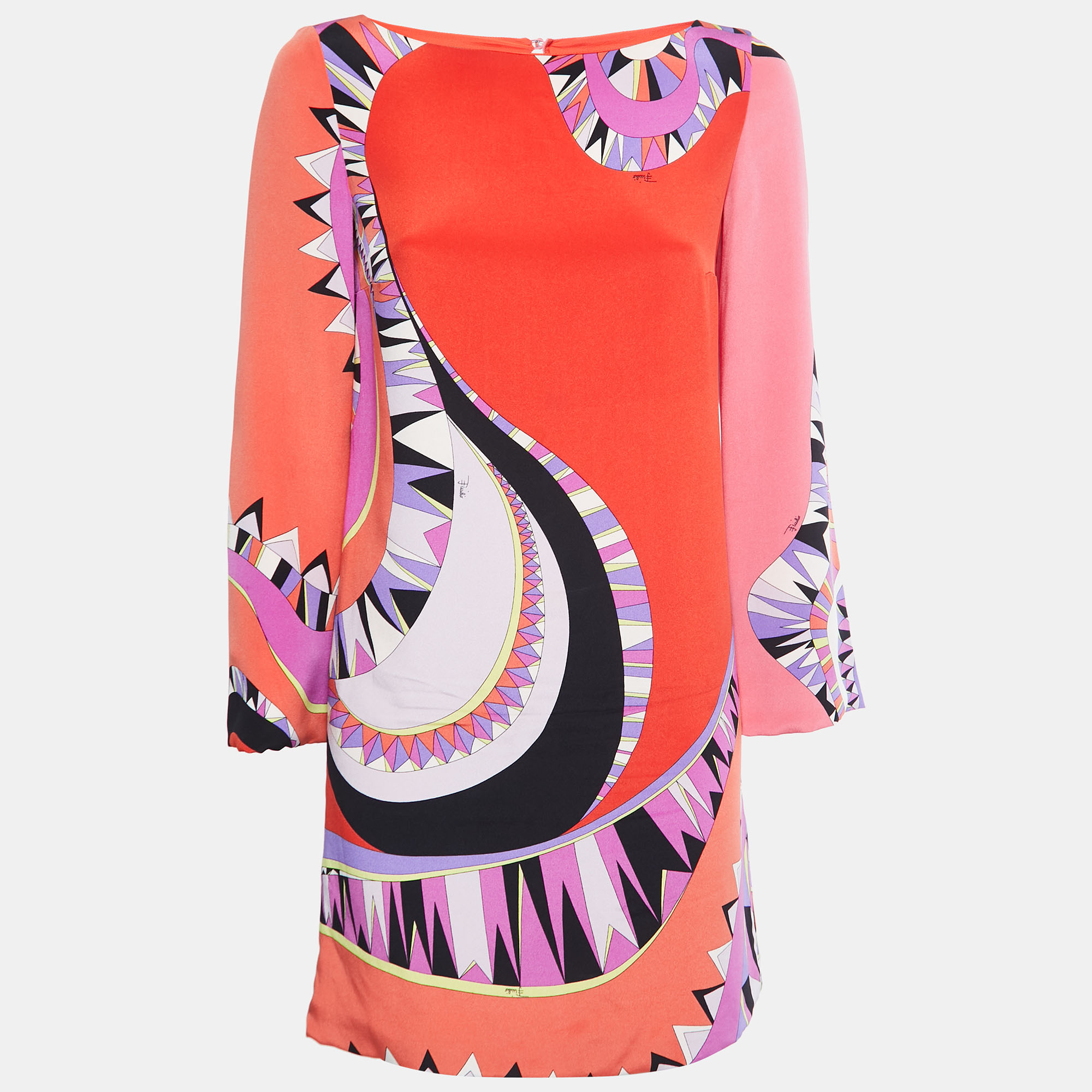 Emilio Pucci Multicolor Printed Silk Midi Dress S