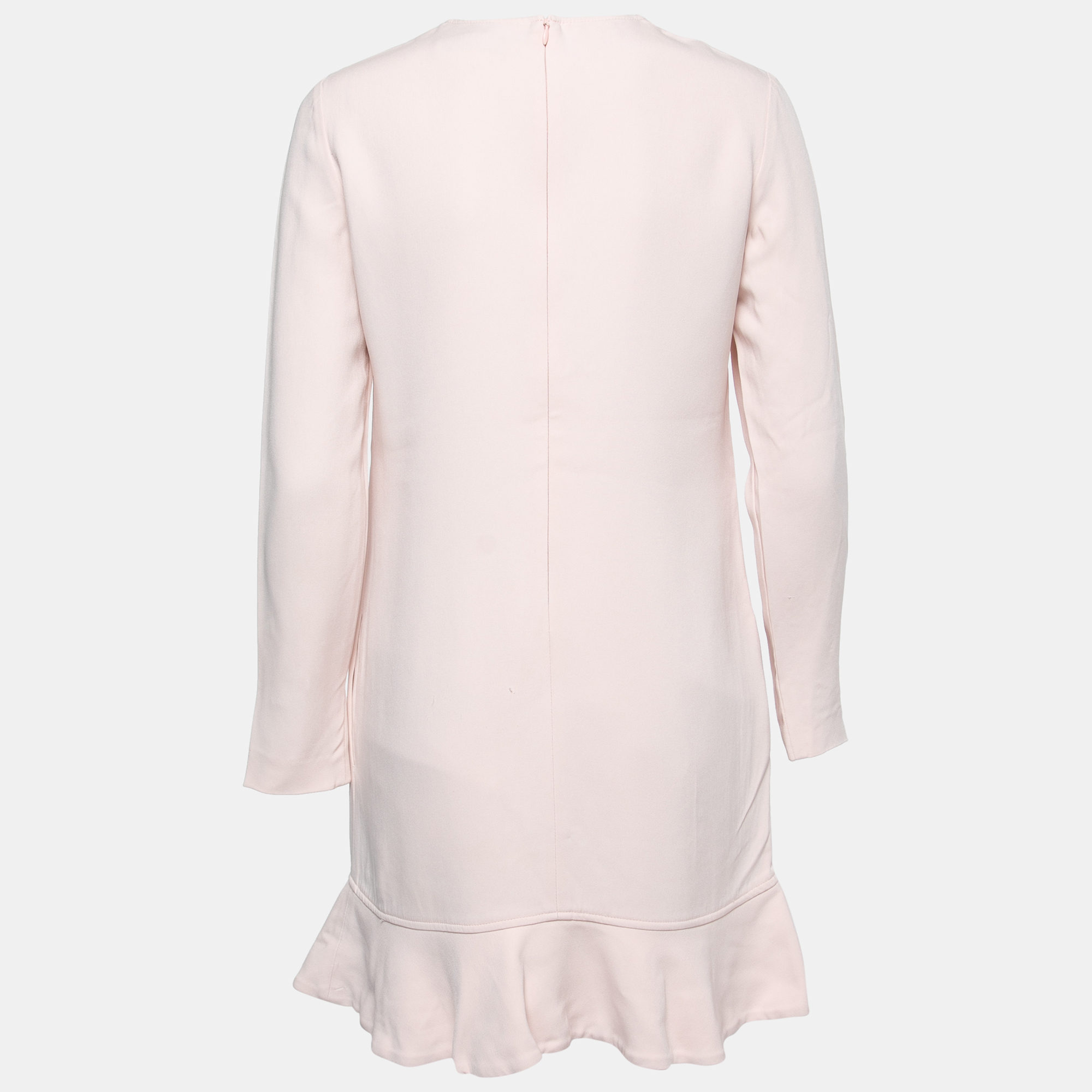 

Emilio Pucci Pale Pink Long Sleeve Ruffle Hem Midi Dress
