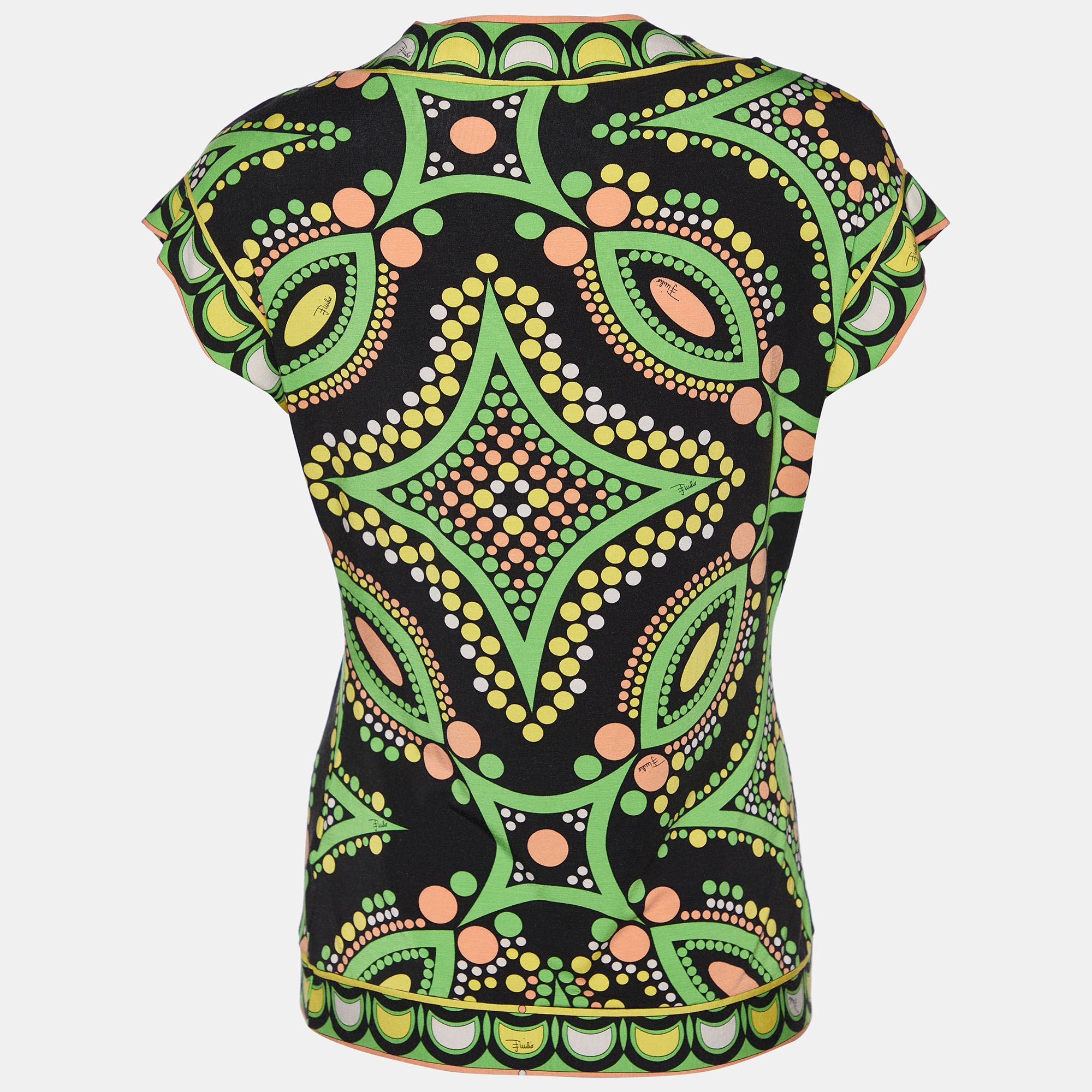 

Emilio Pucci Black Printed Knit Sleeveless Top, Multicolor
