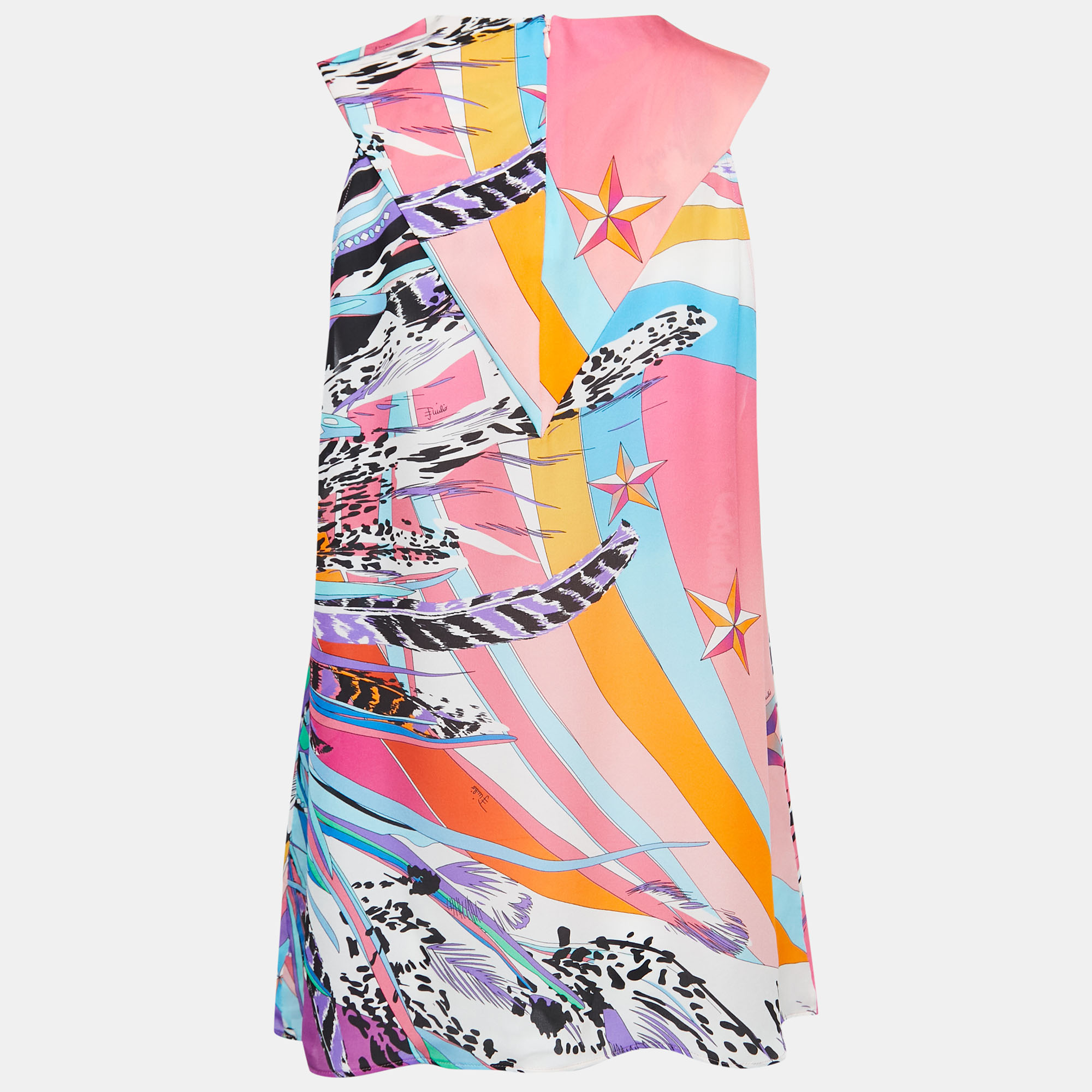 

Emilio Pucci Multicolor Printed Silk Sleeveless Blouse