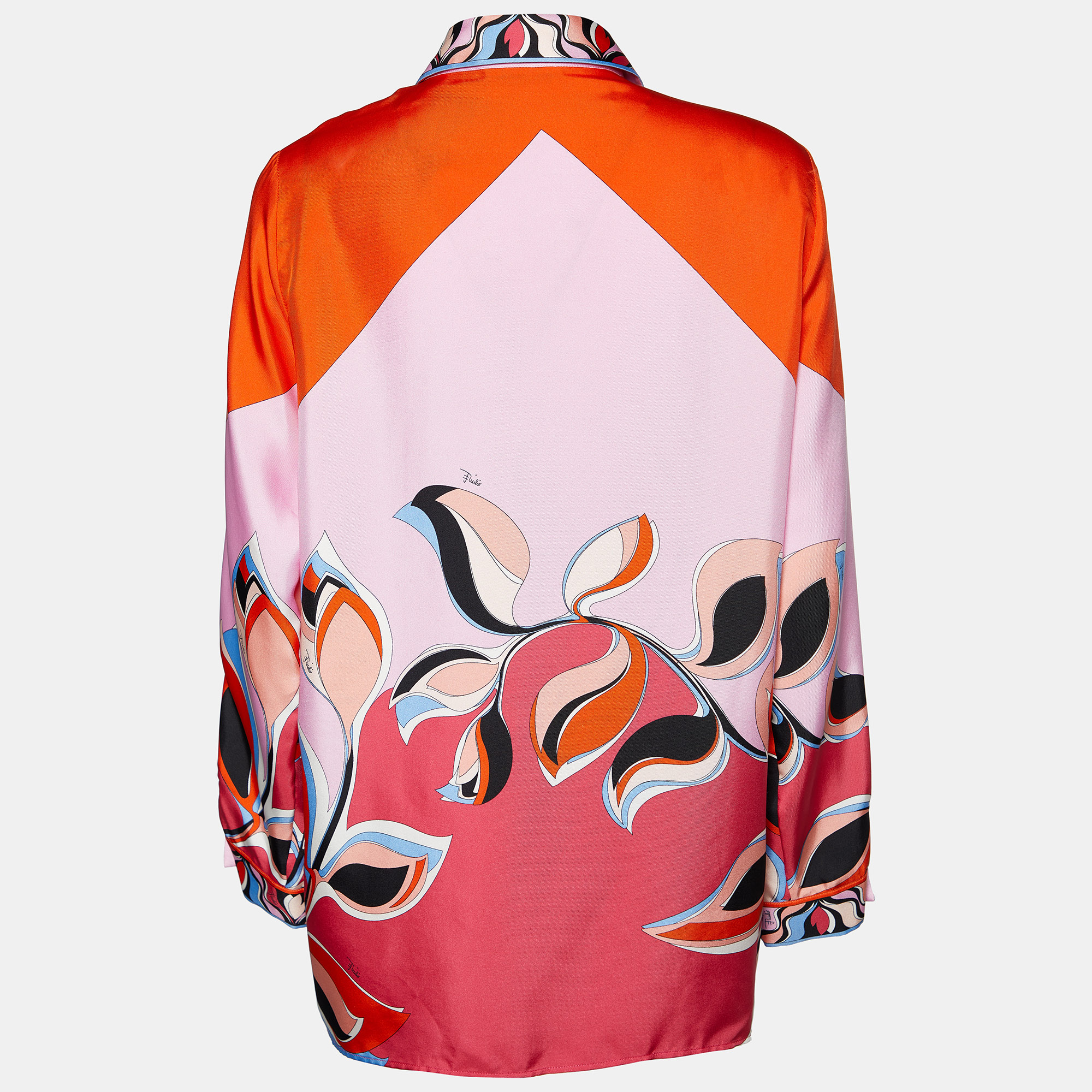 

Emilio Pucci Multicolor Printed Silk Button Front Shirt