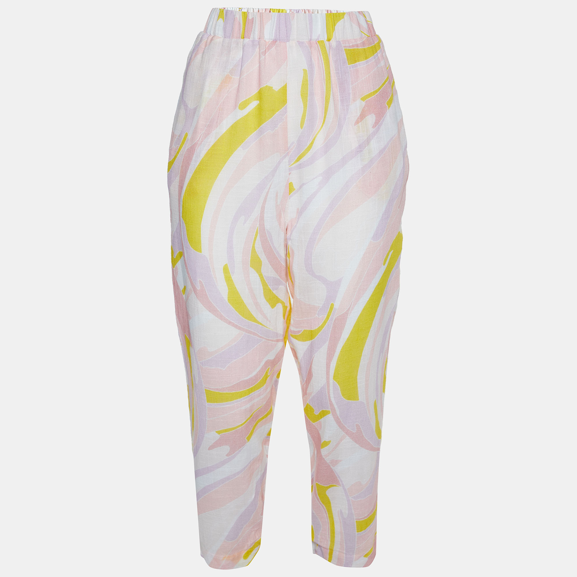 

Emilio Pucci Pink Printed Cotton Straight Leg Pants