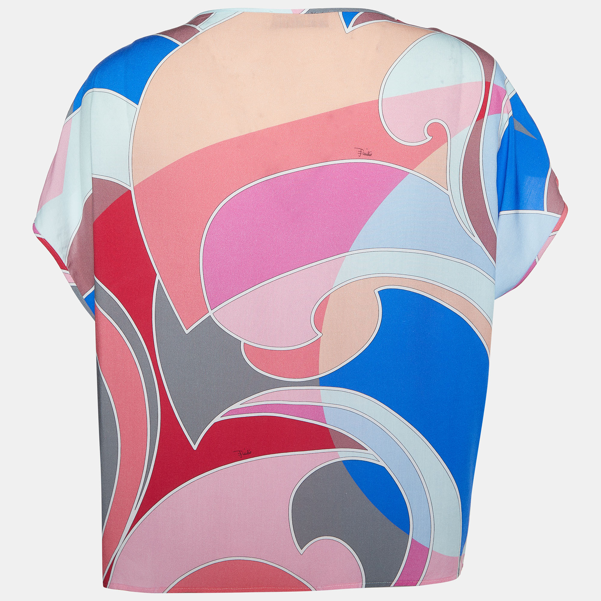 

Emilio Pucci Multicolor Printed Twill Top