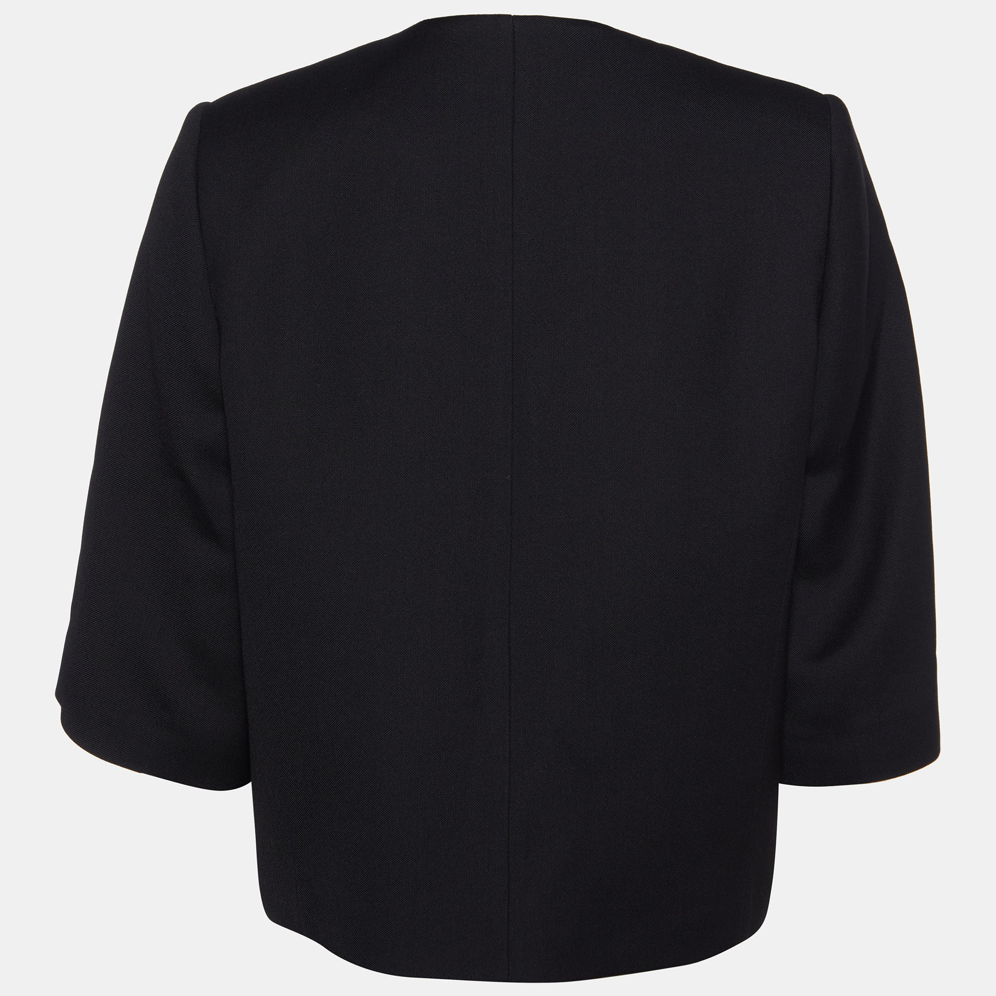 

Emilio Pucci Black Wool & Silk Collarless Jacket