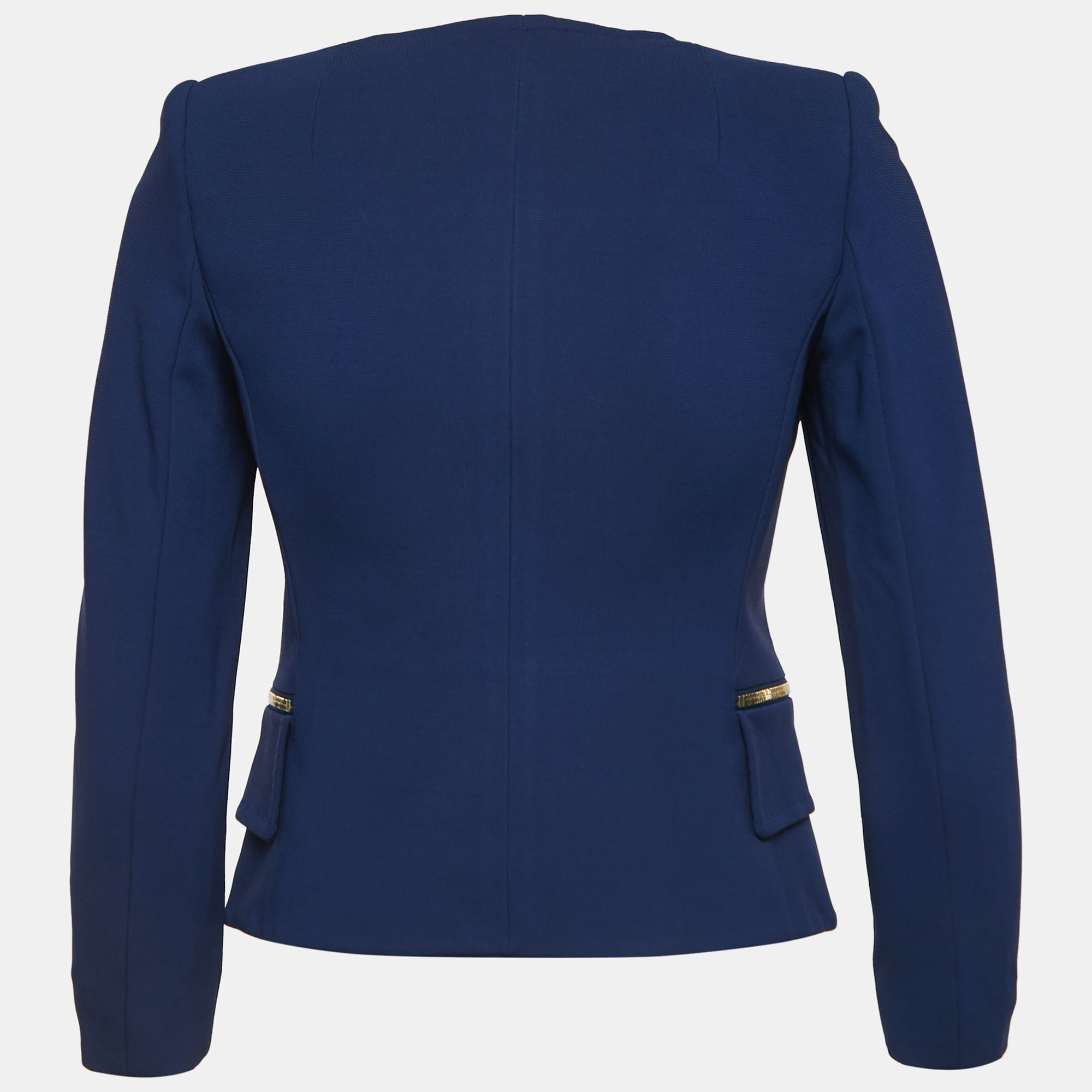 

Emilio Pucci Blue Stretch Knit Tailored Zip-Up Jacket