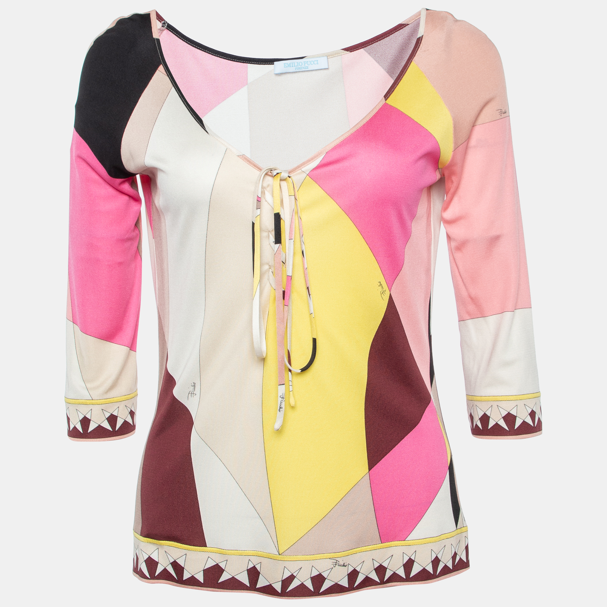 

Emilio Pucci Multicolor Printed Jersey Top