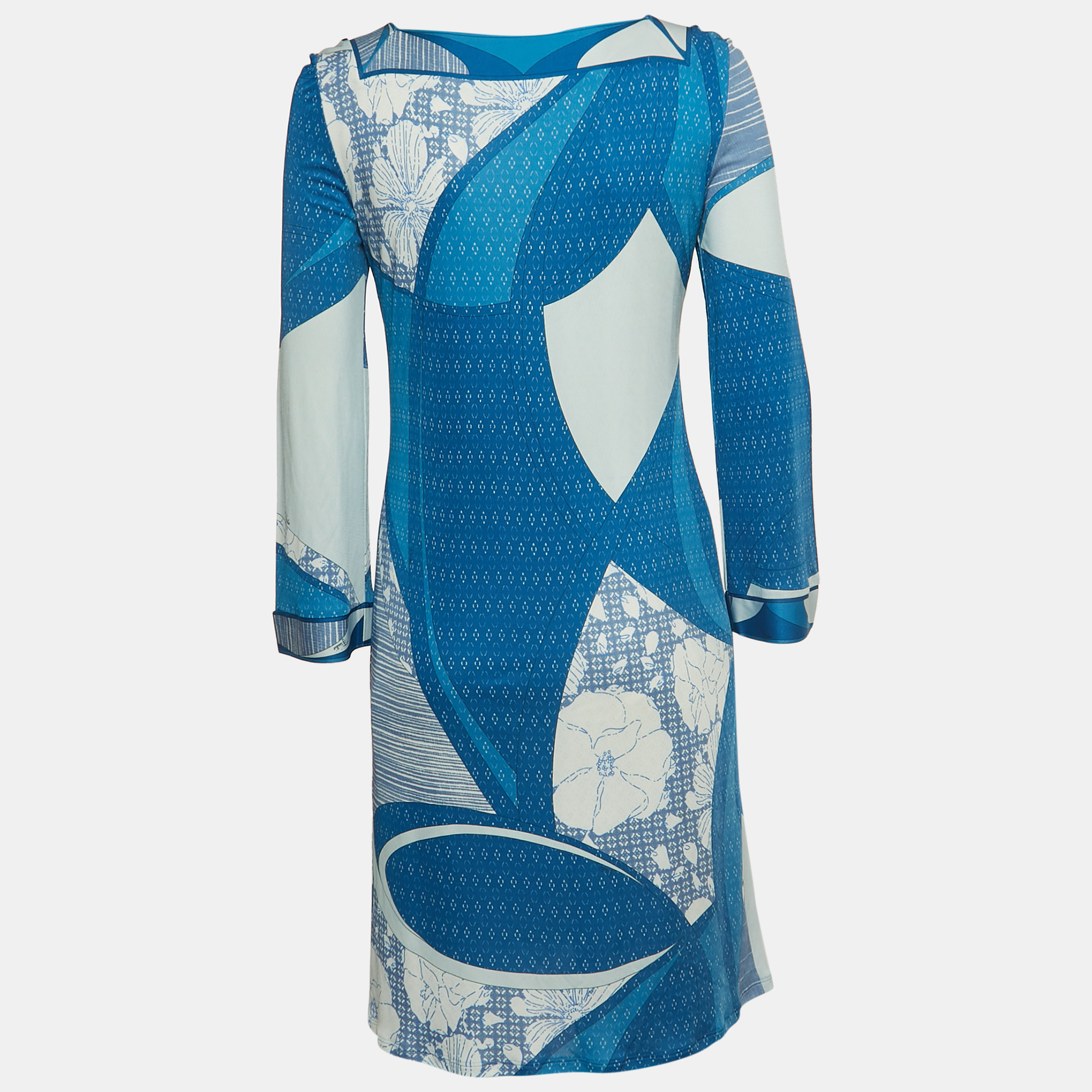 

Emilio Pucci Blue Printed Jersey Midi Dress