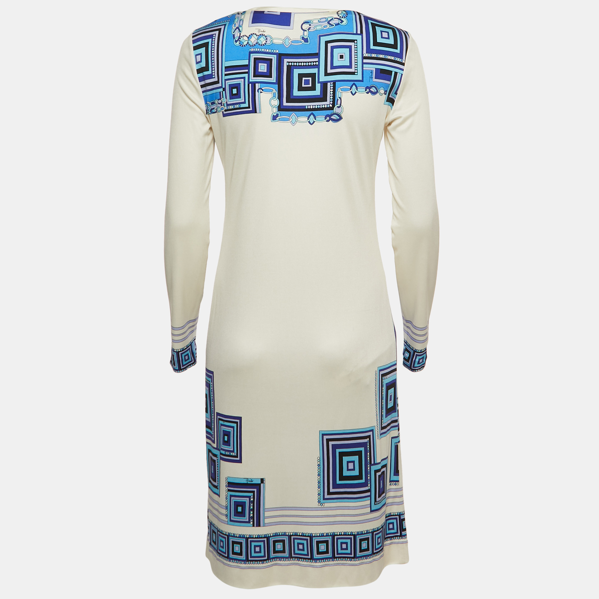 

Emilio Pucci Blue Printed Jersey Silk Dress