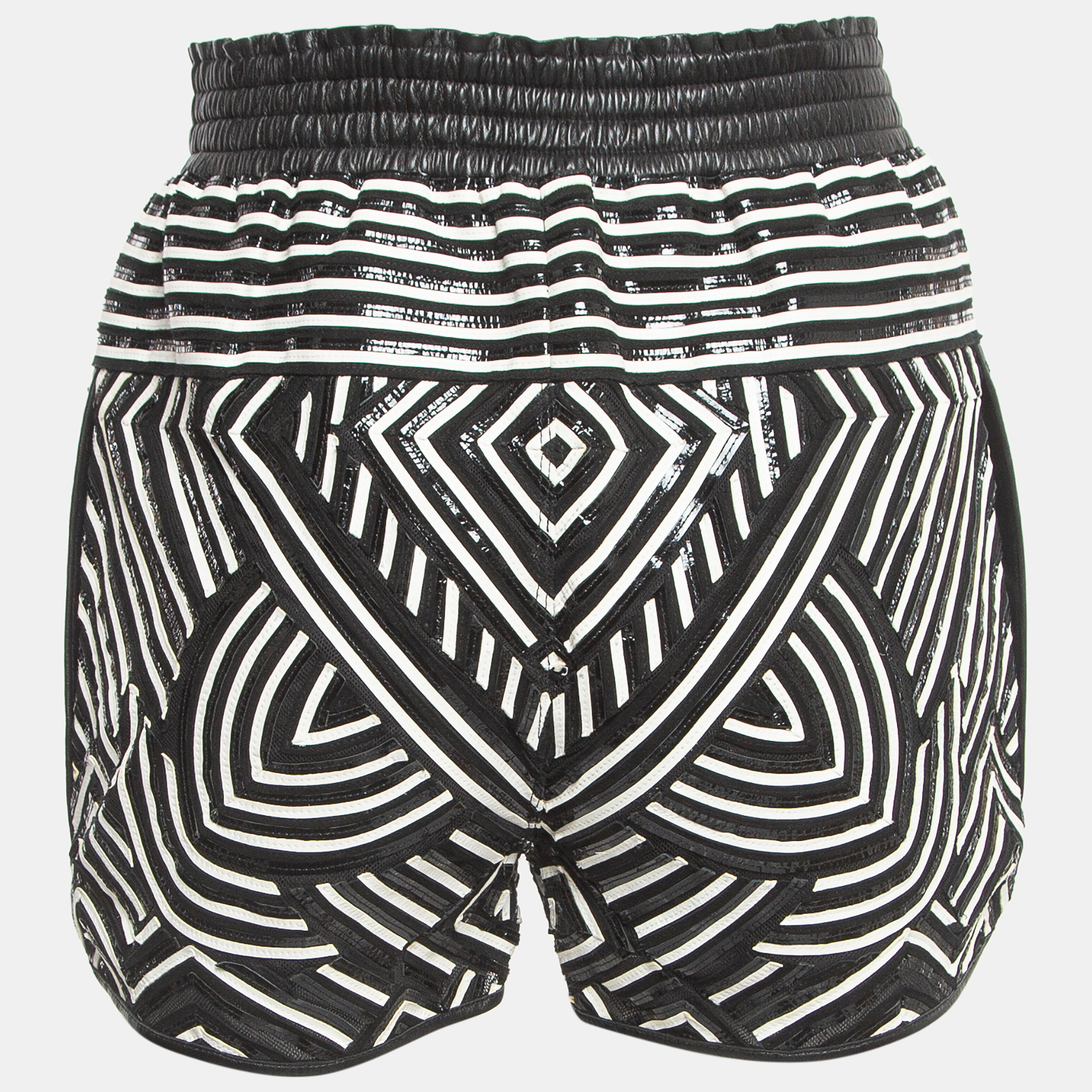 

Emilio Pucci Black Patterned Cotton Elasticated Waist Shorts