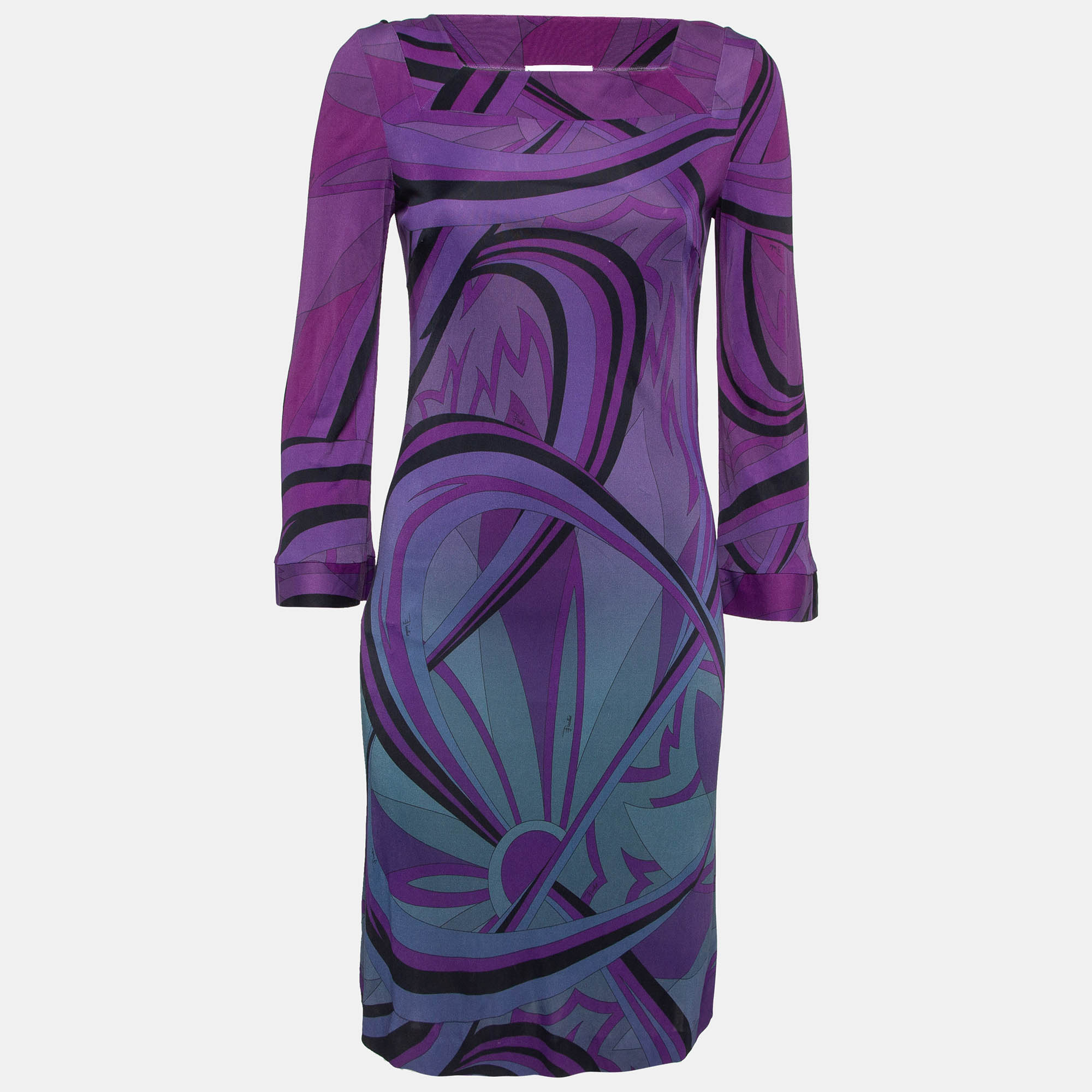 

Emilio Pucci Multicolor Print Jersey Long Sleeve Dress