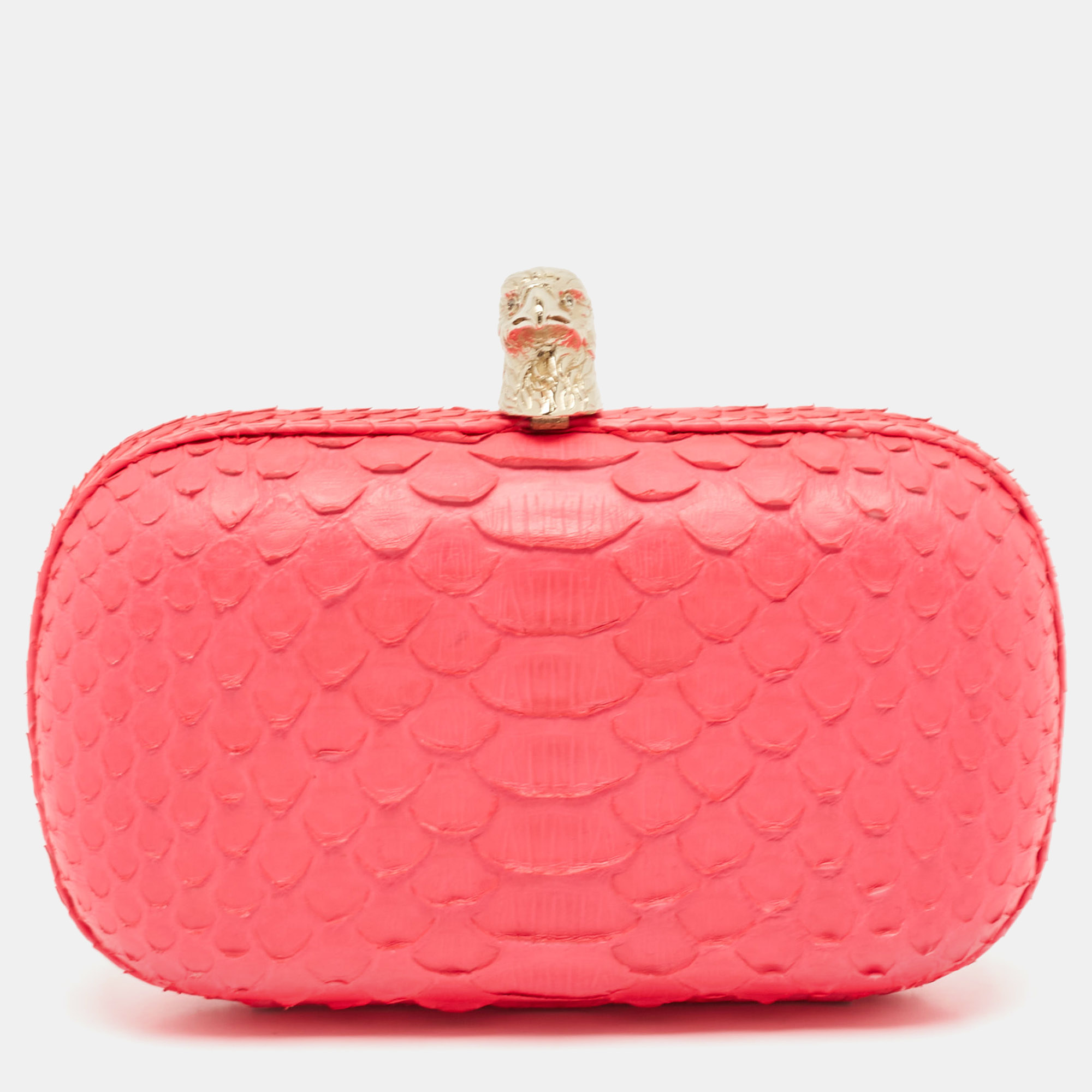 

Emilio Pucci Neon Pink Python Eagle Box Clutch