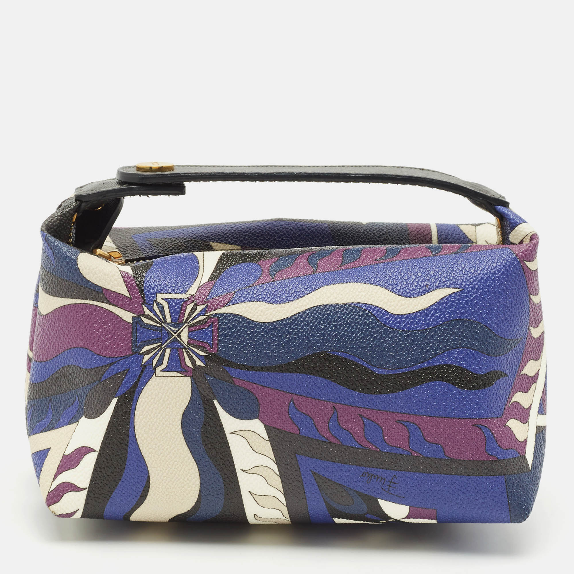 

Emilio Pucci Multicolor Printed Coated Canvas and Leather Clutch Bag