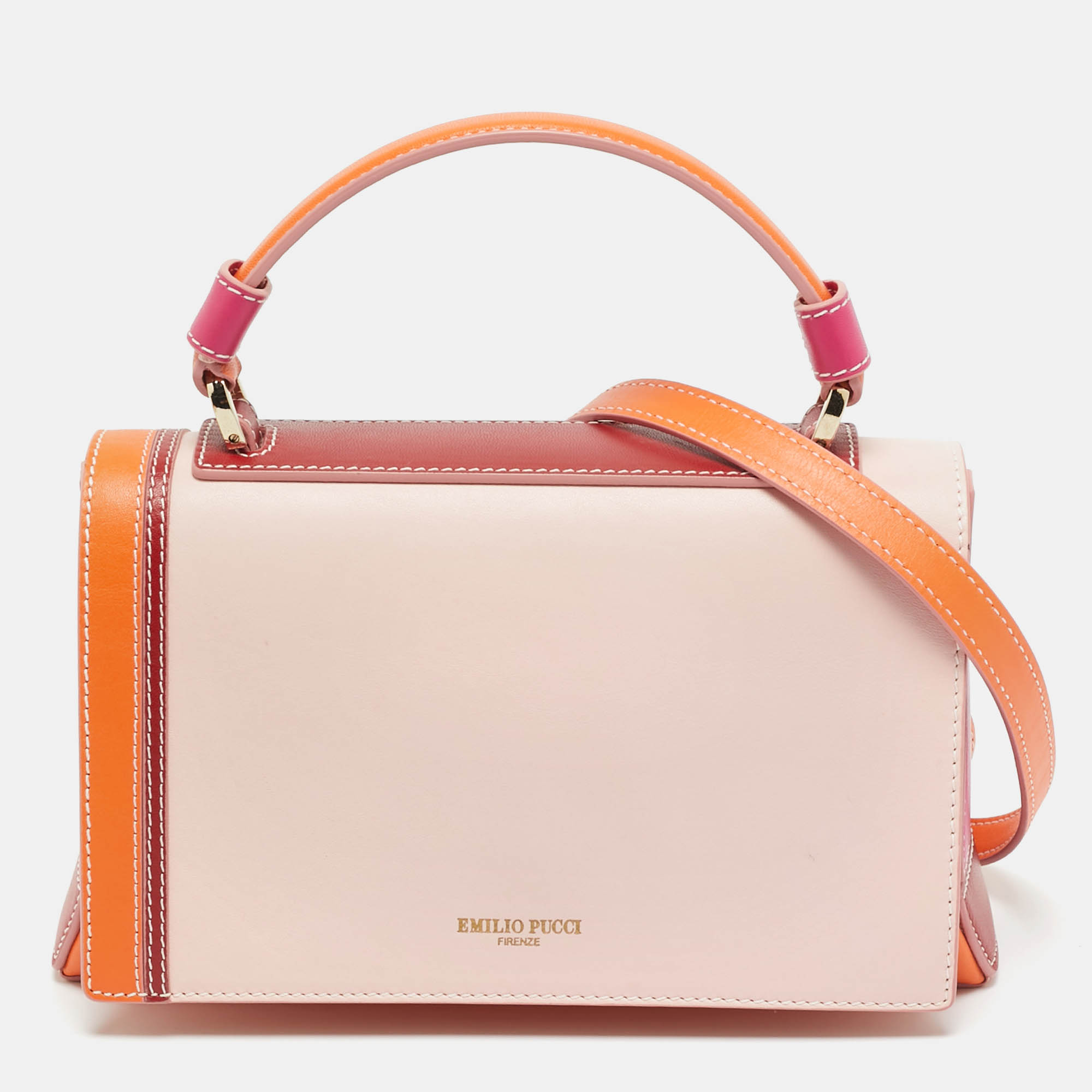 

Emilio Pucci Pilot Mini Multicolor Leather Top Handle Bag