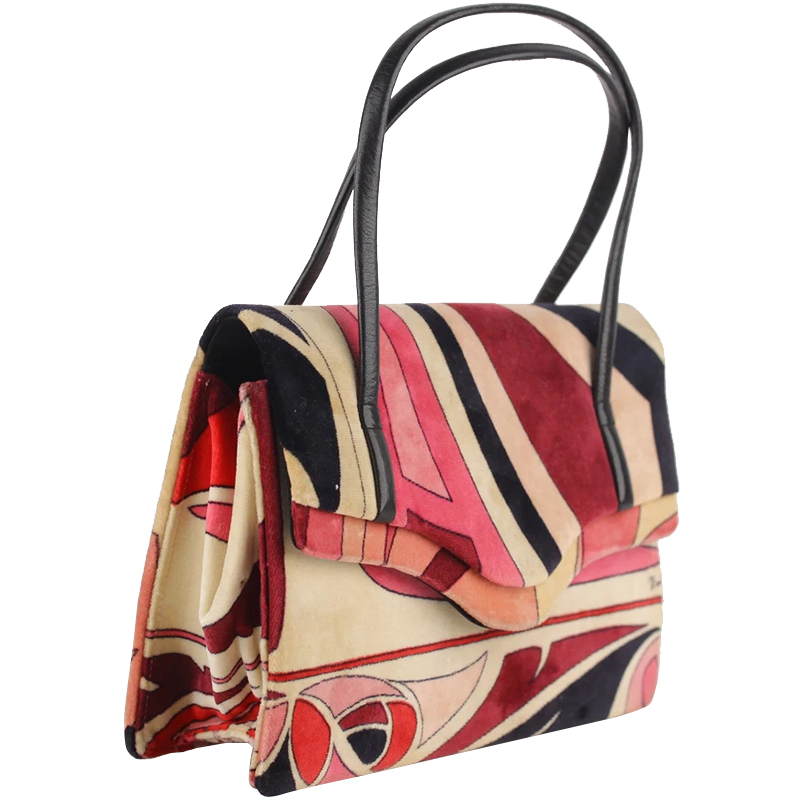 

Emilio Pucci Multicolor Velvet Top Handle Bag