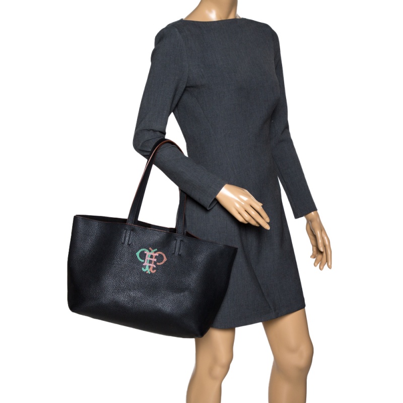 

Emilio Pucci Black Leather Shopper Tote