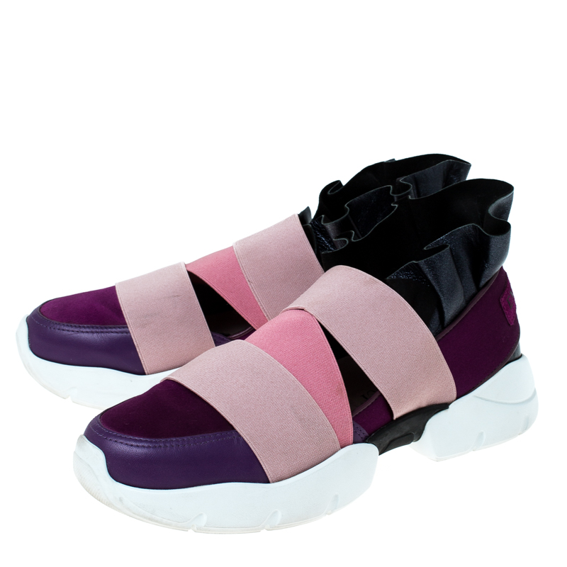 Emilio Pucci Fabric & Leather Slip-on Sneakers In Multicolor, ModeSens