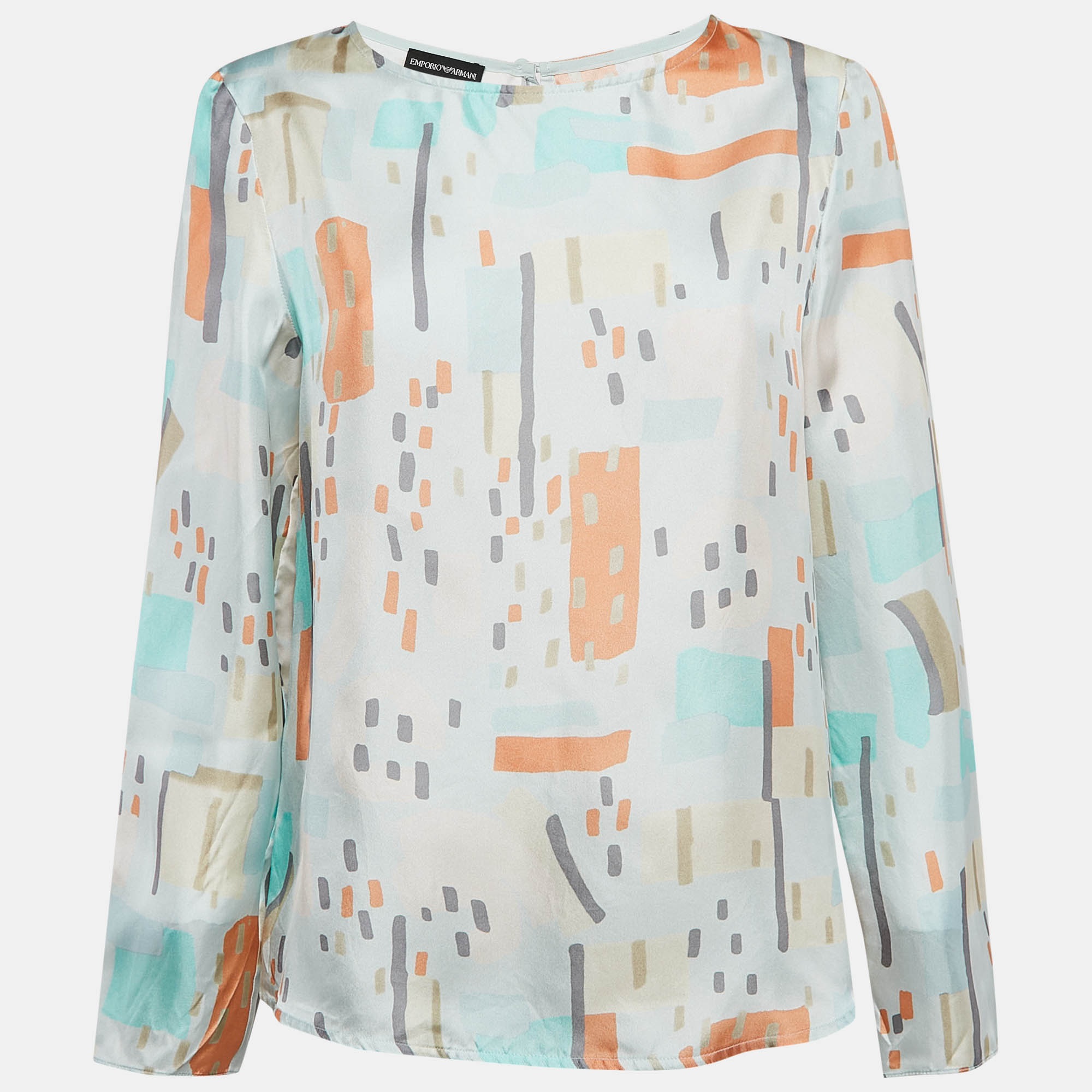 

Emporio Armani Multicolor Geometric Print Silk Blouse M