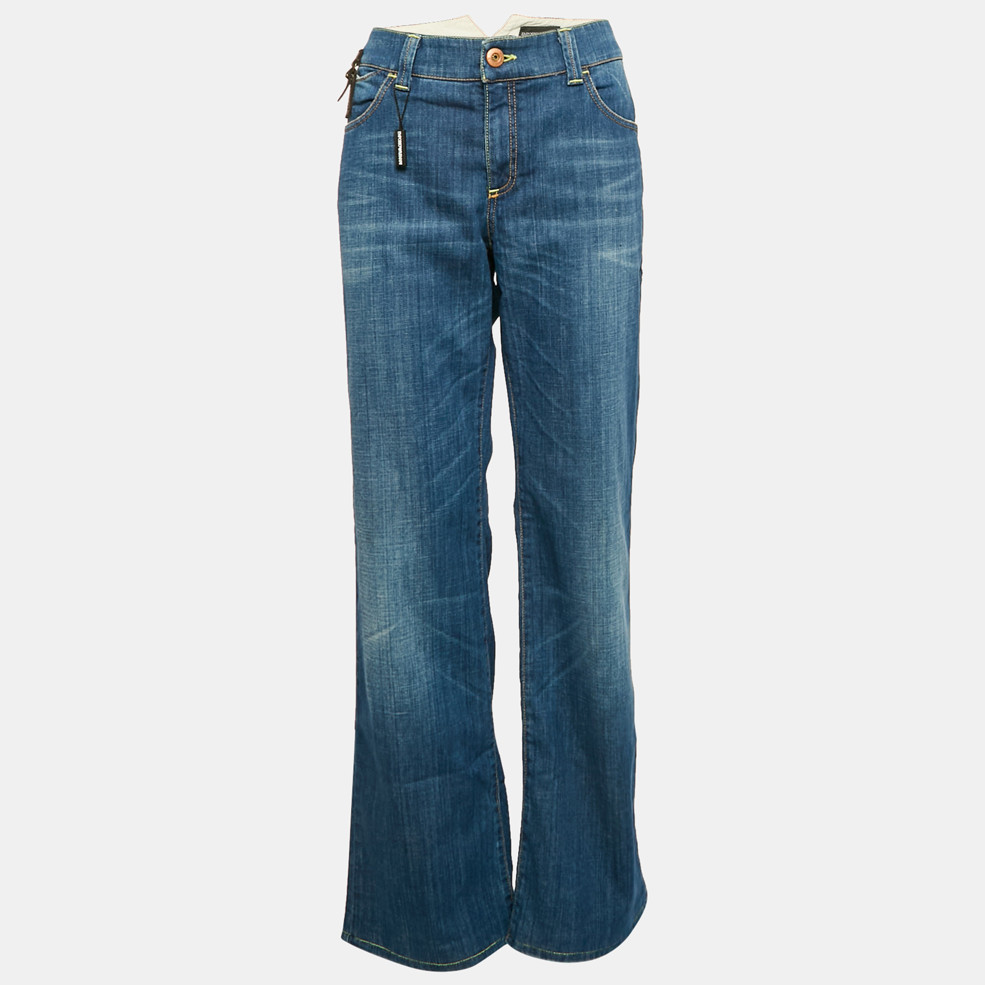 

Emporio Armani Blue Washed Denim Flared Denim L Waist 36"