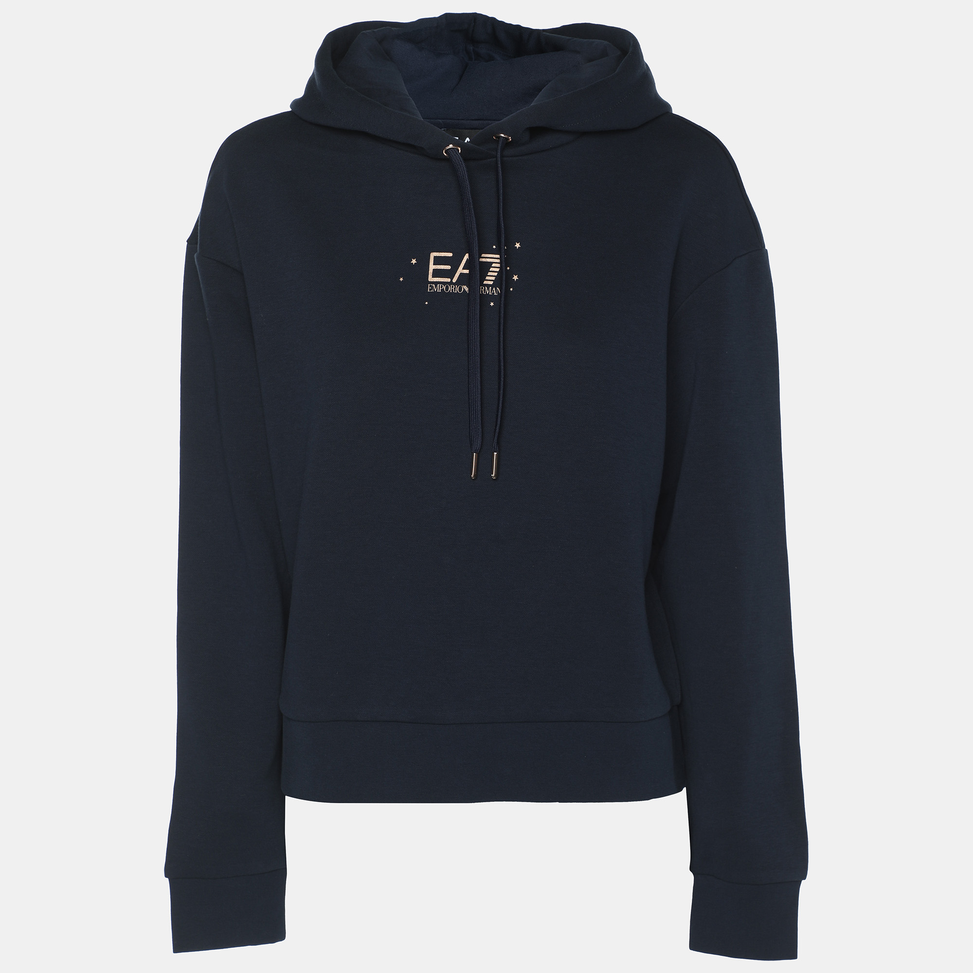 

Emporio Armani Navy Blue Jersey Logo Embroidered Hoodie M