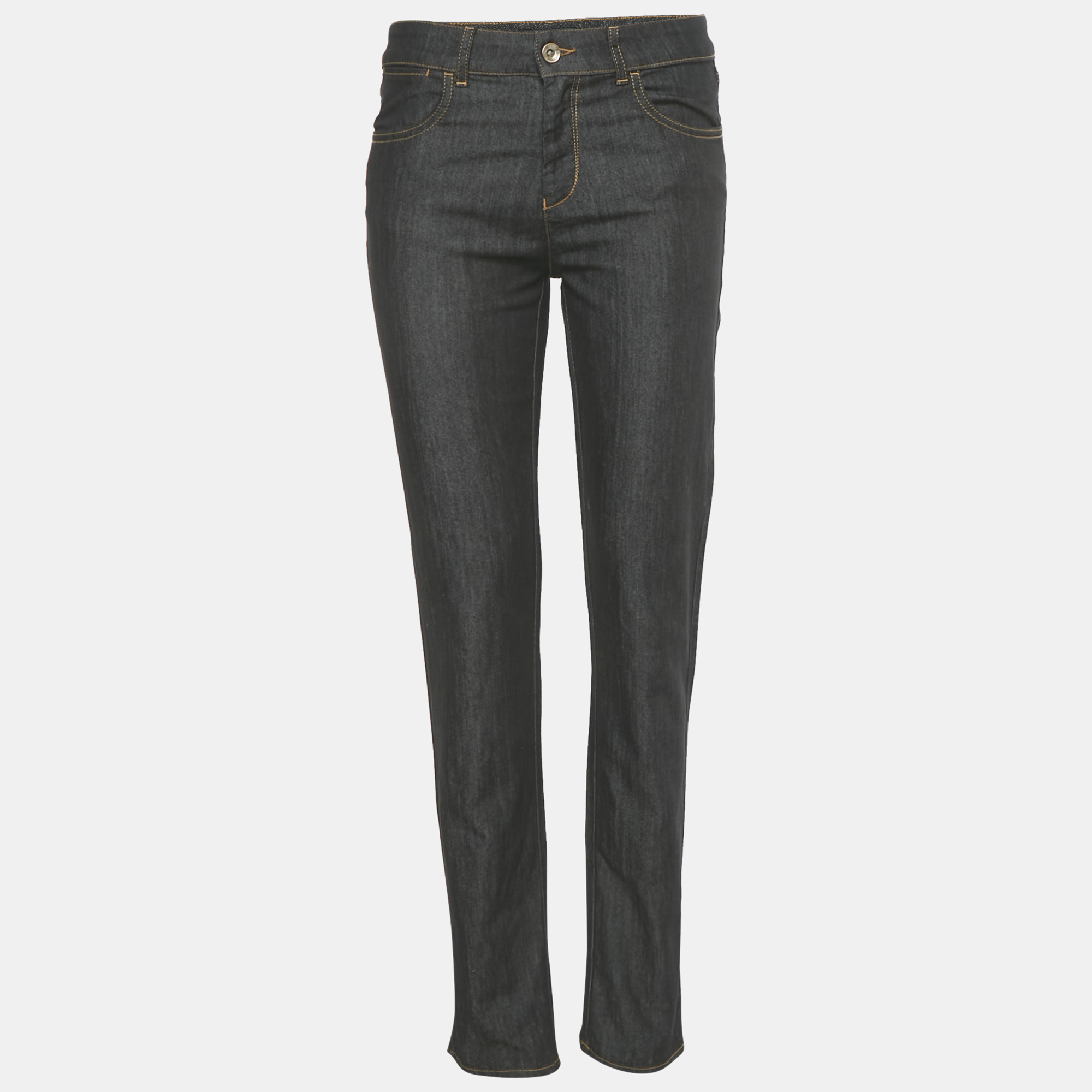 

Emporio Armani Black Rhinestone Hem Denim Jourdan Jeans M/Waist 30"