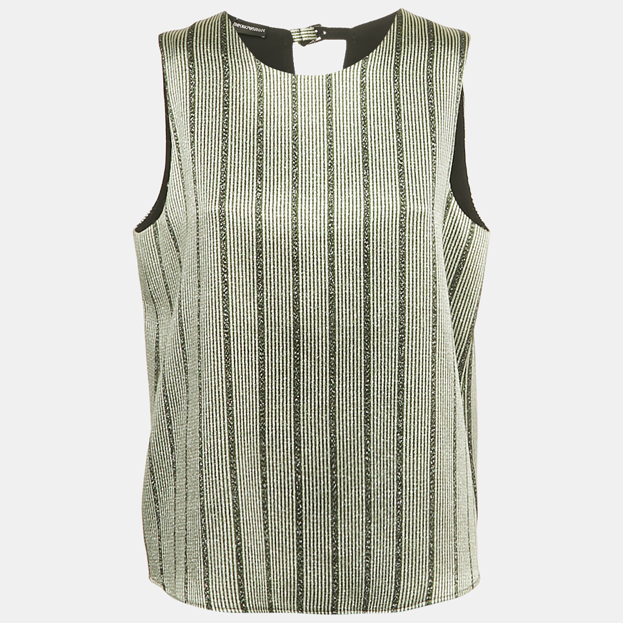 

Emporio Armani Green Striped Lurex Sleeveless Top L