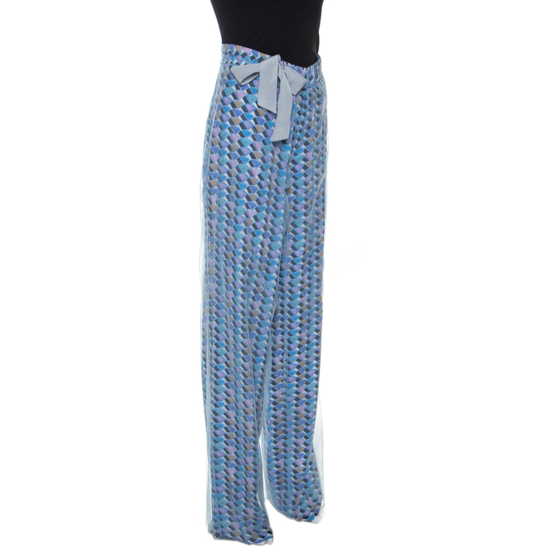

Emporio Armani Multicolor Printed Mesh Overlay Trousers