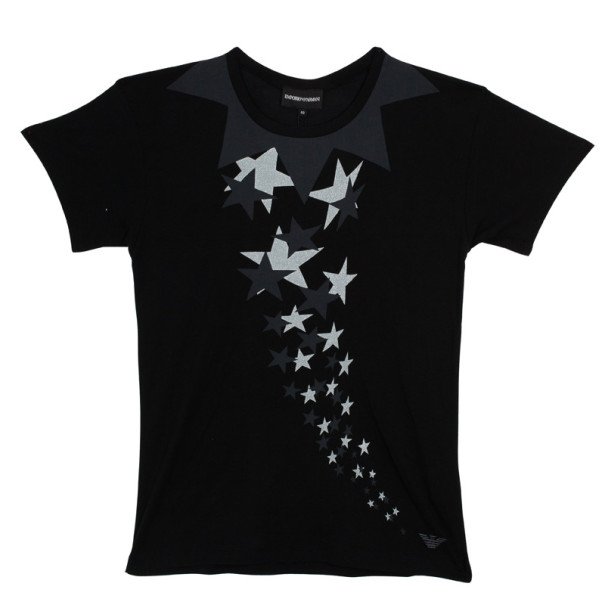 Pre Owned Emporio Armani Black Cotton Tshirt M