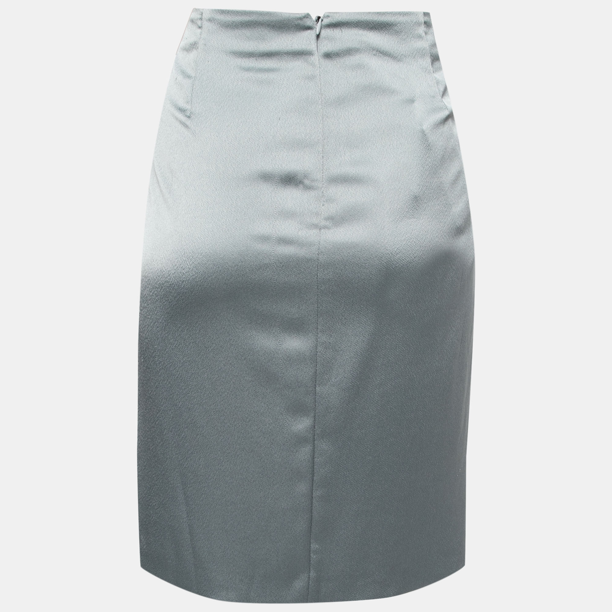 

Emporio Armani Grey Satin Draped Skirt