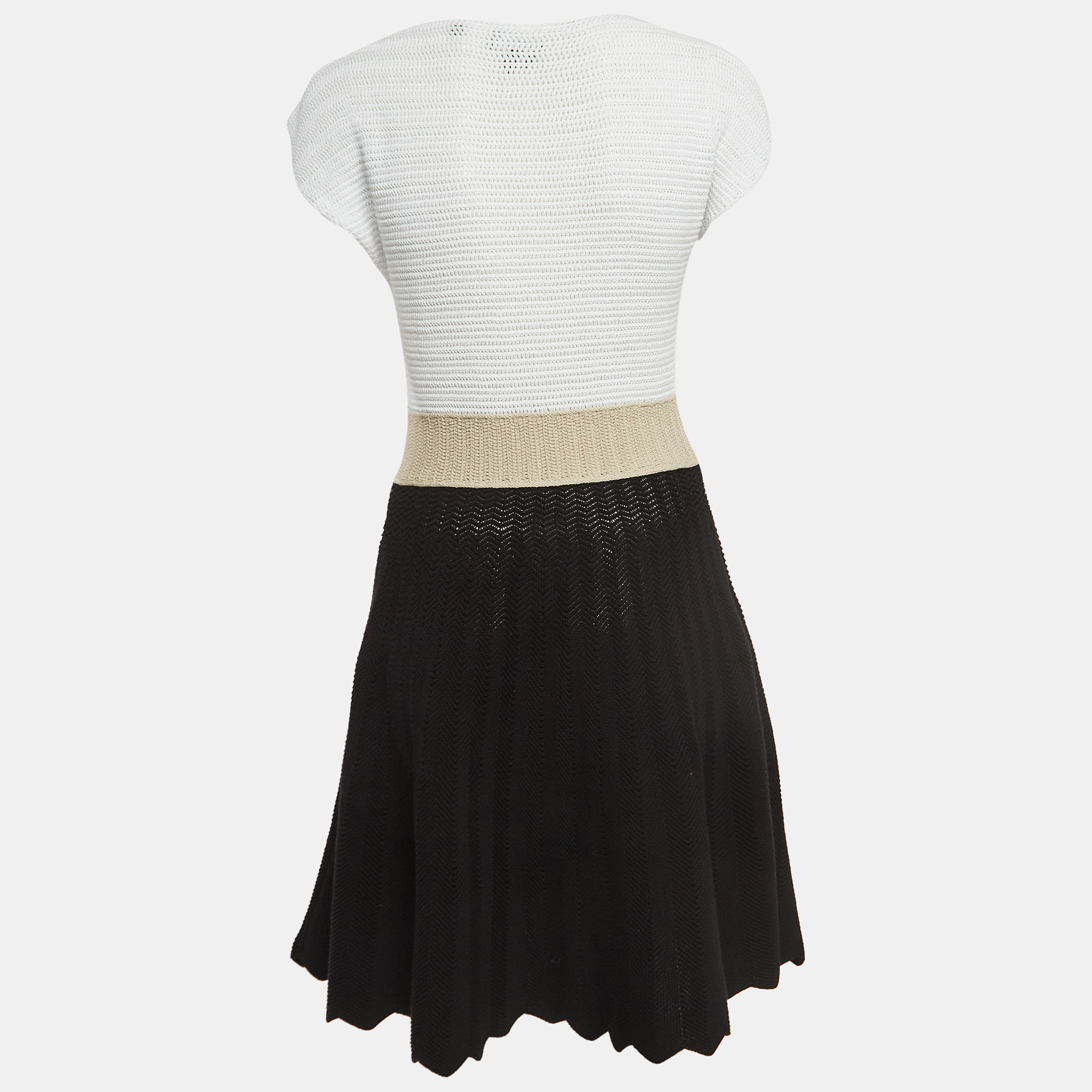 

Emporio Armani Black/White Crochet Flared Mini Dress