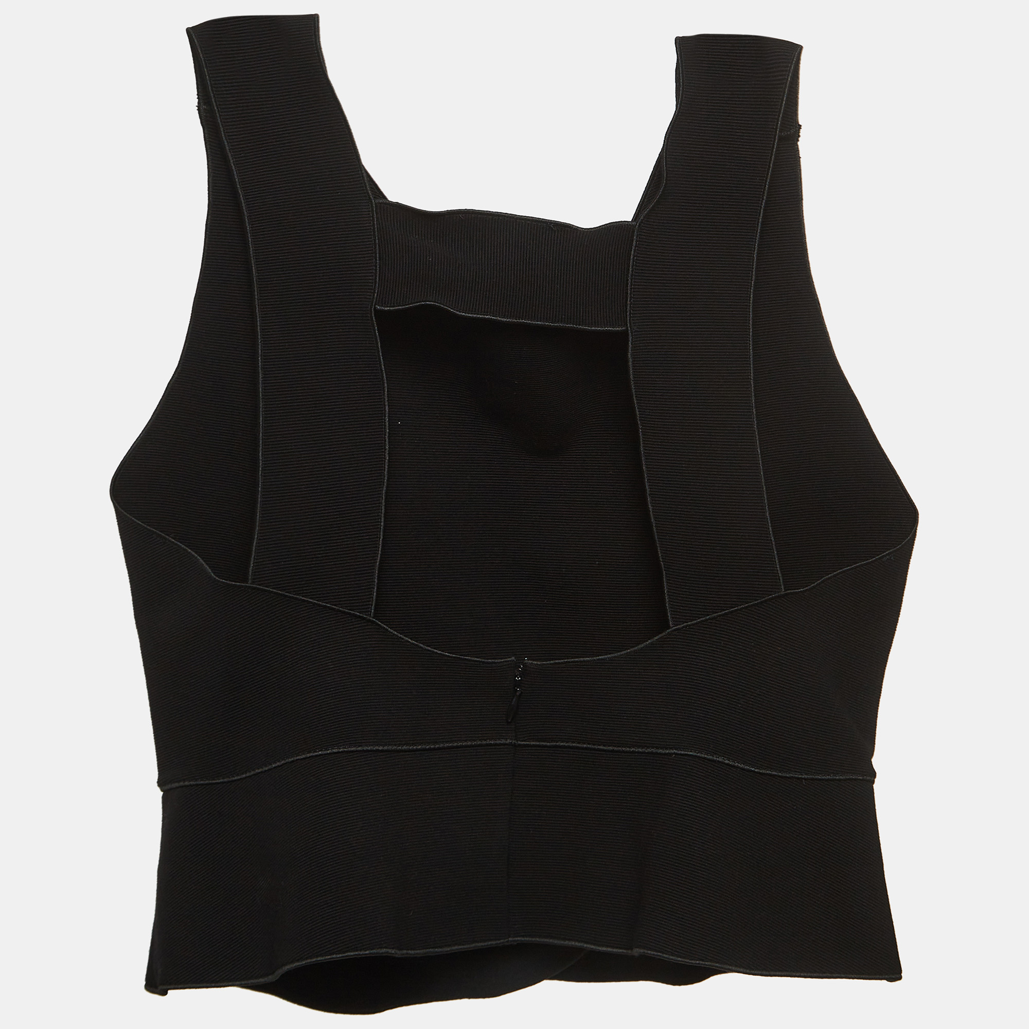 

Emporio Armani Black Knit Sleeveless Cut-Out Crop Top