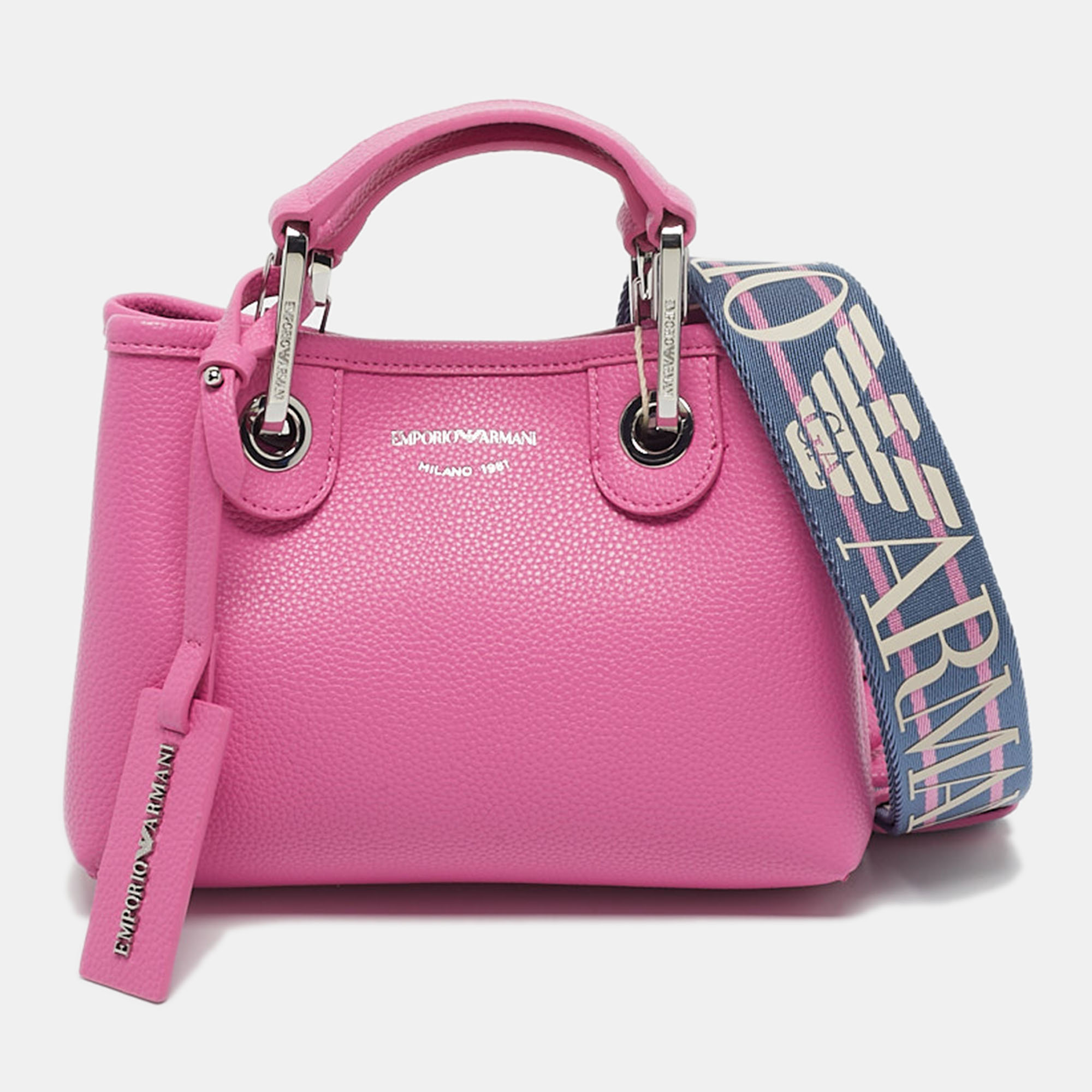 

Emporio Armani Fuchsia Leather Mini MyEA Bag, Pink