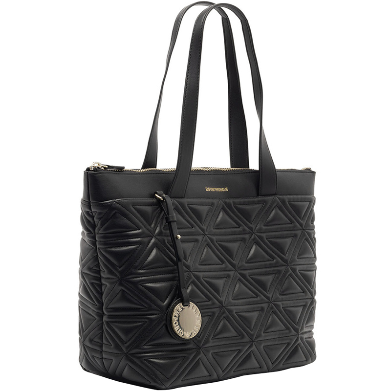 

Emporio Armani Black Quilted Leather Shopper Tote